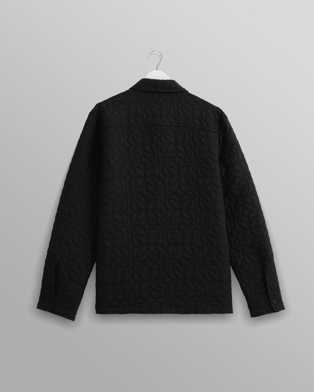 Lomond - Black Petal Jacquard Quilted Overshirt