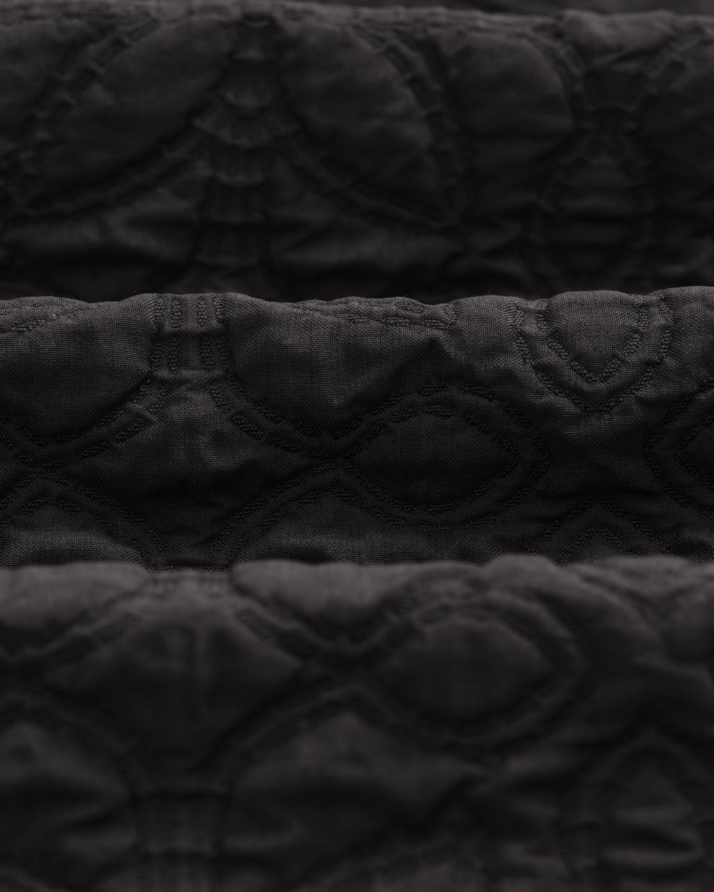 Lomond - Black Petal Jacquard Quilted Overshirt