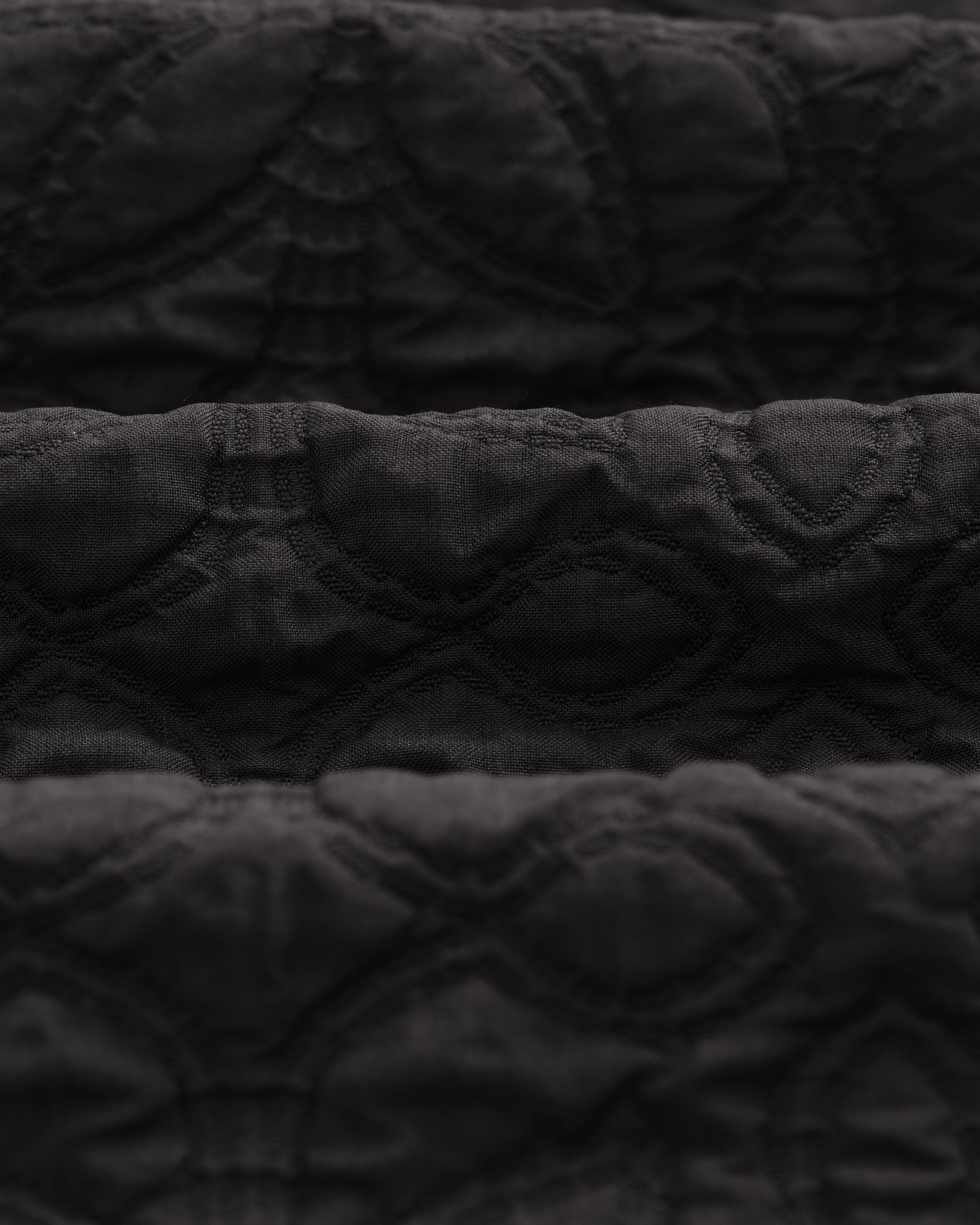 Lomond - Black Petal Jacquard Quilted Overshirt