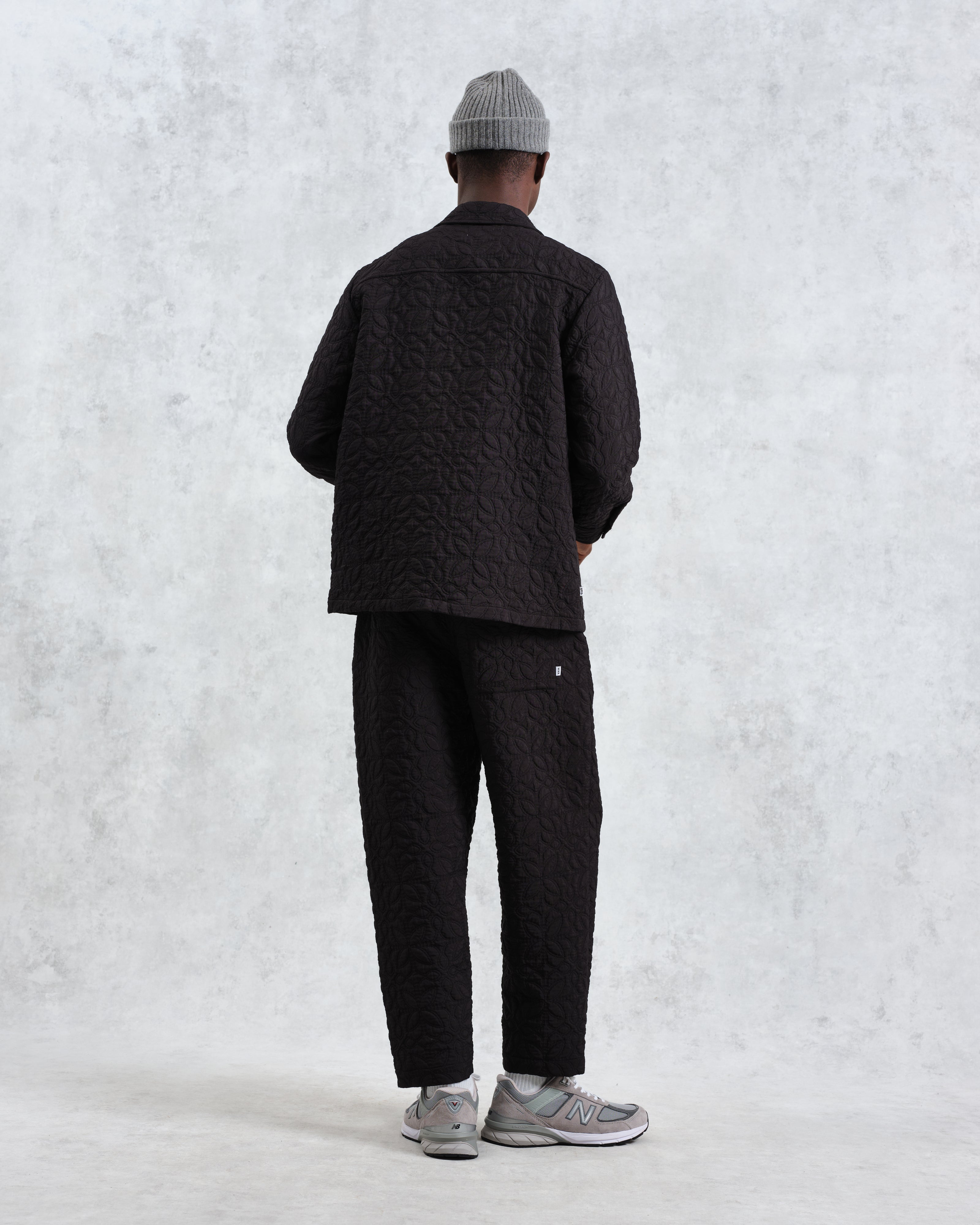Lomond - Black Petal Jacquard Quilted Overshirt