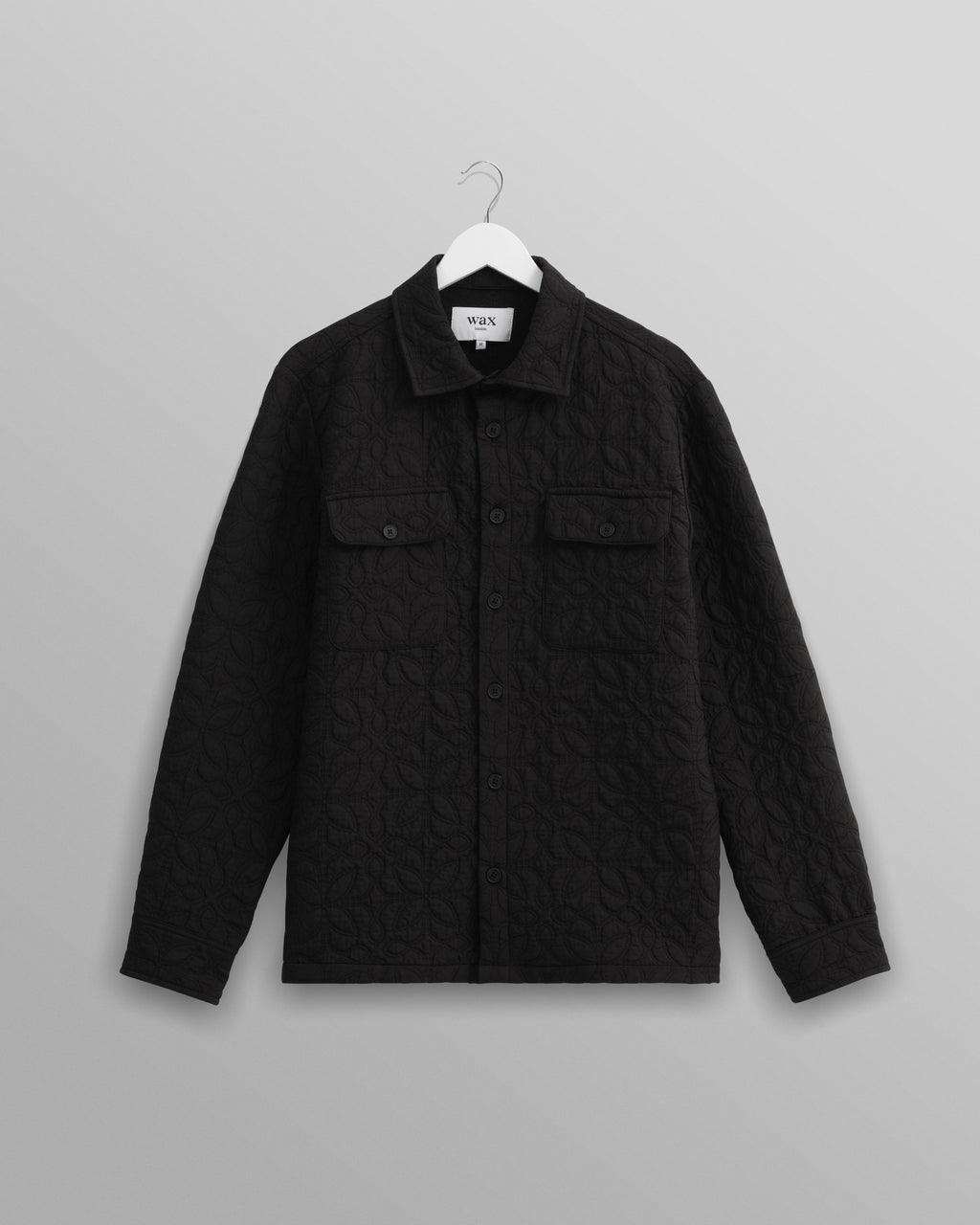 Lomond - Black Petal Jacquard Quilted Overshirt