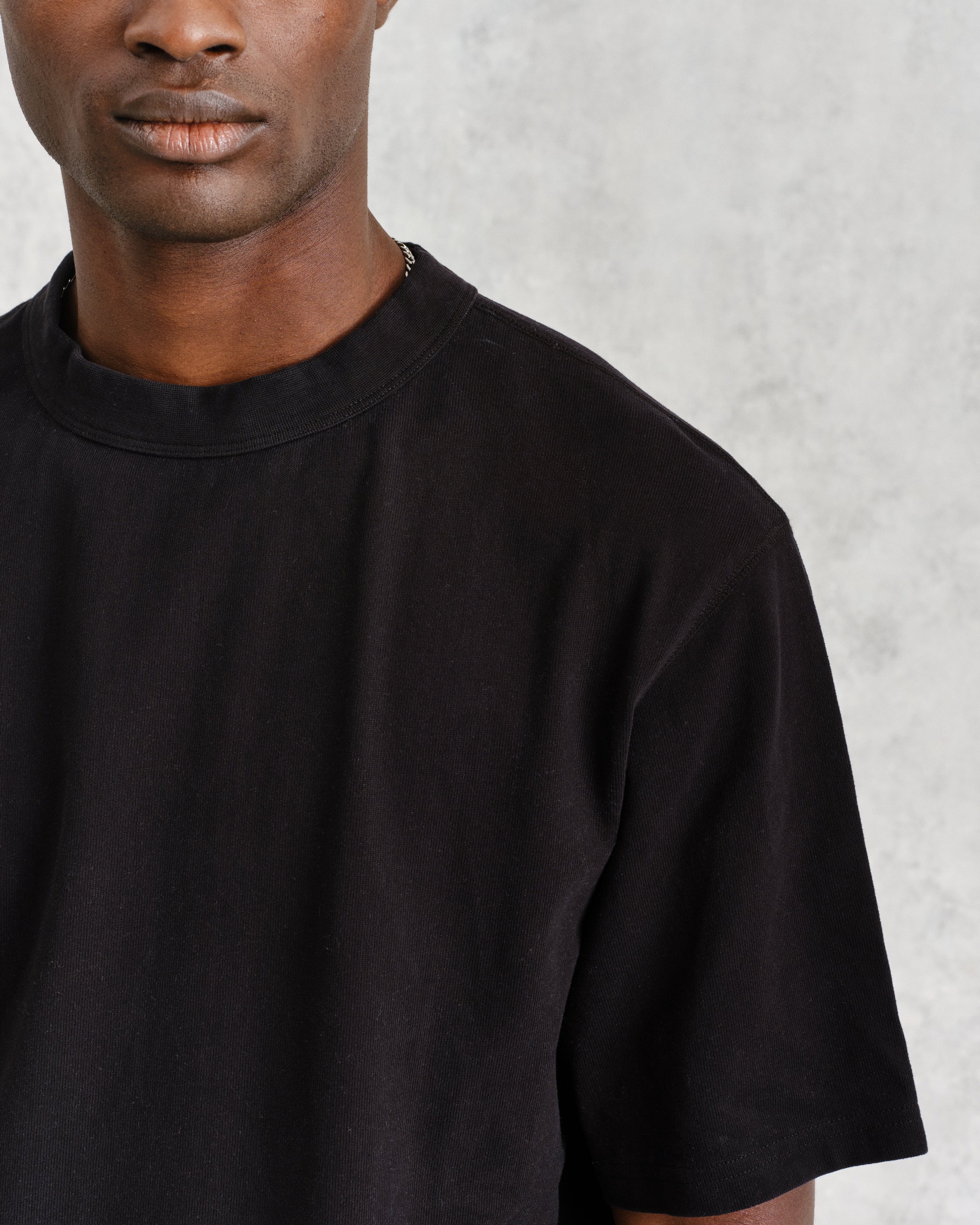Milton - Black Organic Compact Cotton T-Shirt
