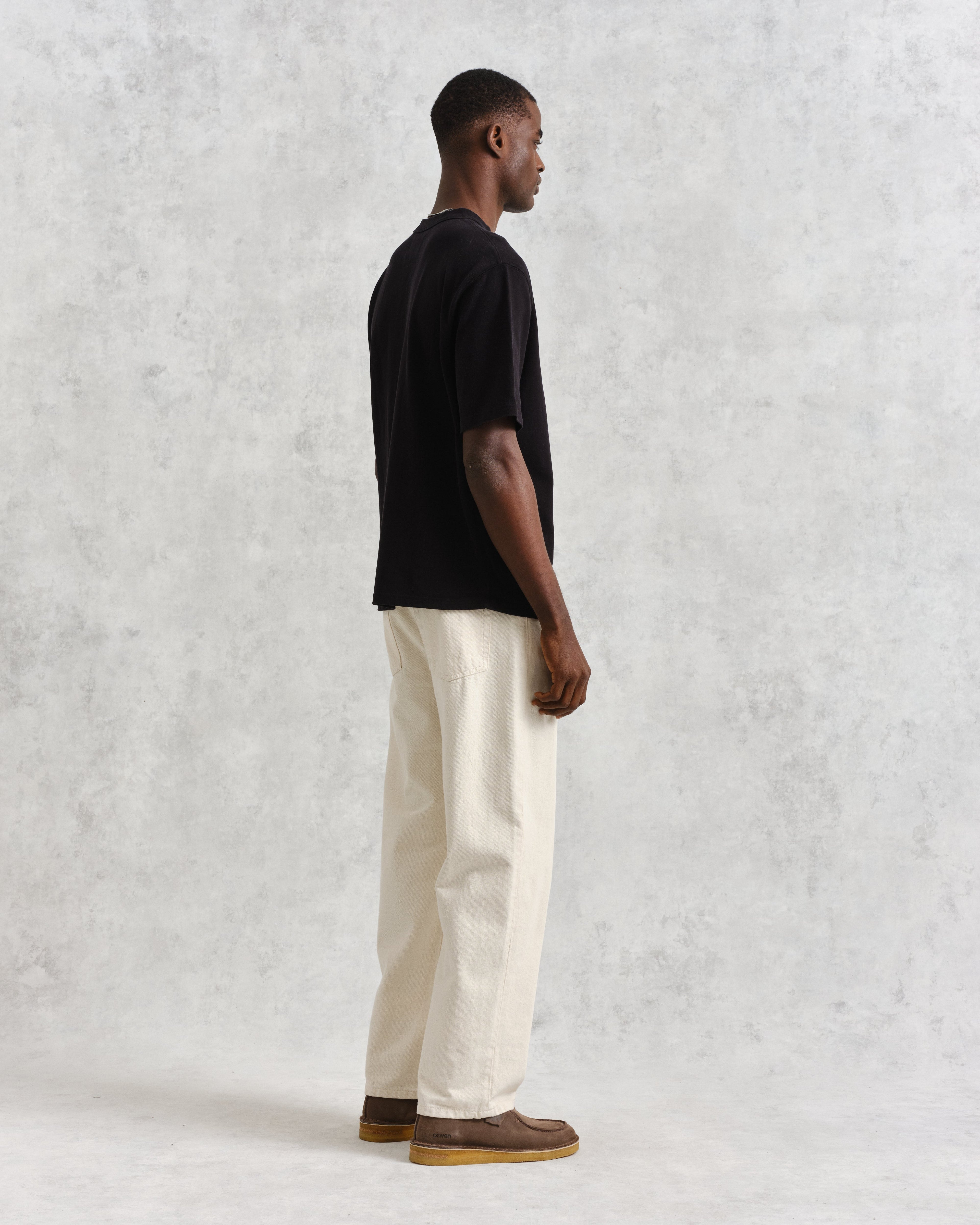 Milton - Black Organic Compact Cotton T-Shirt