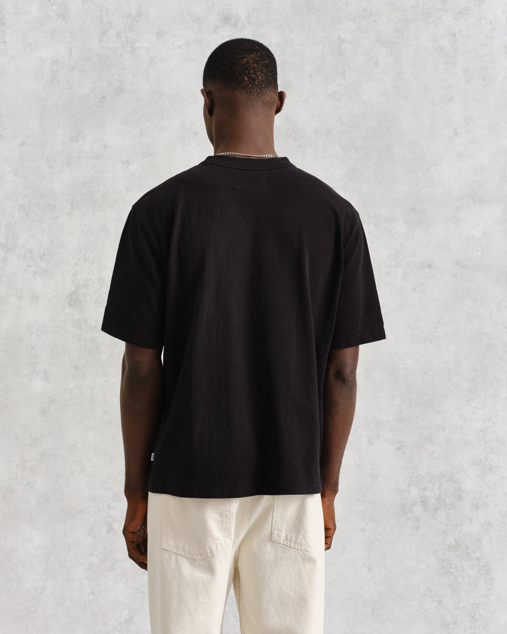 Milton - Black Organic Compact Cotton T-Shirt