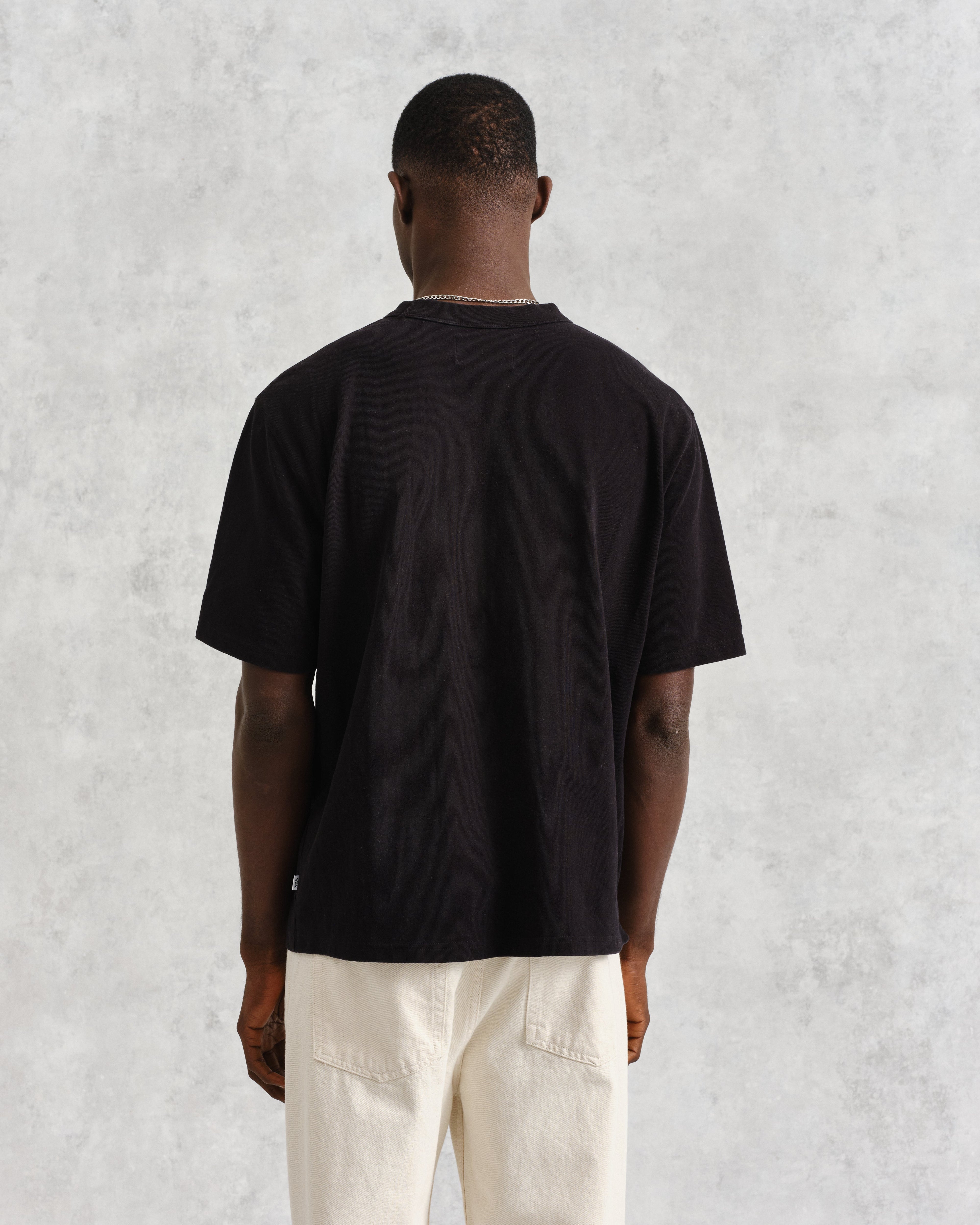 Milton - Black Organic Compact Cotton T-Shirt