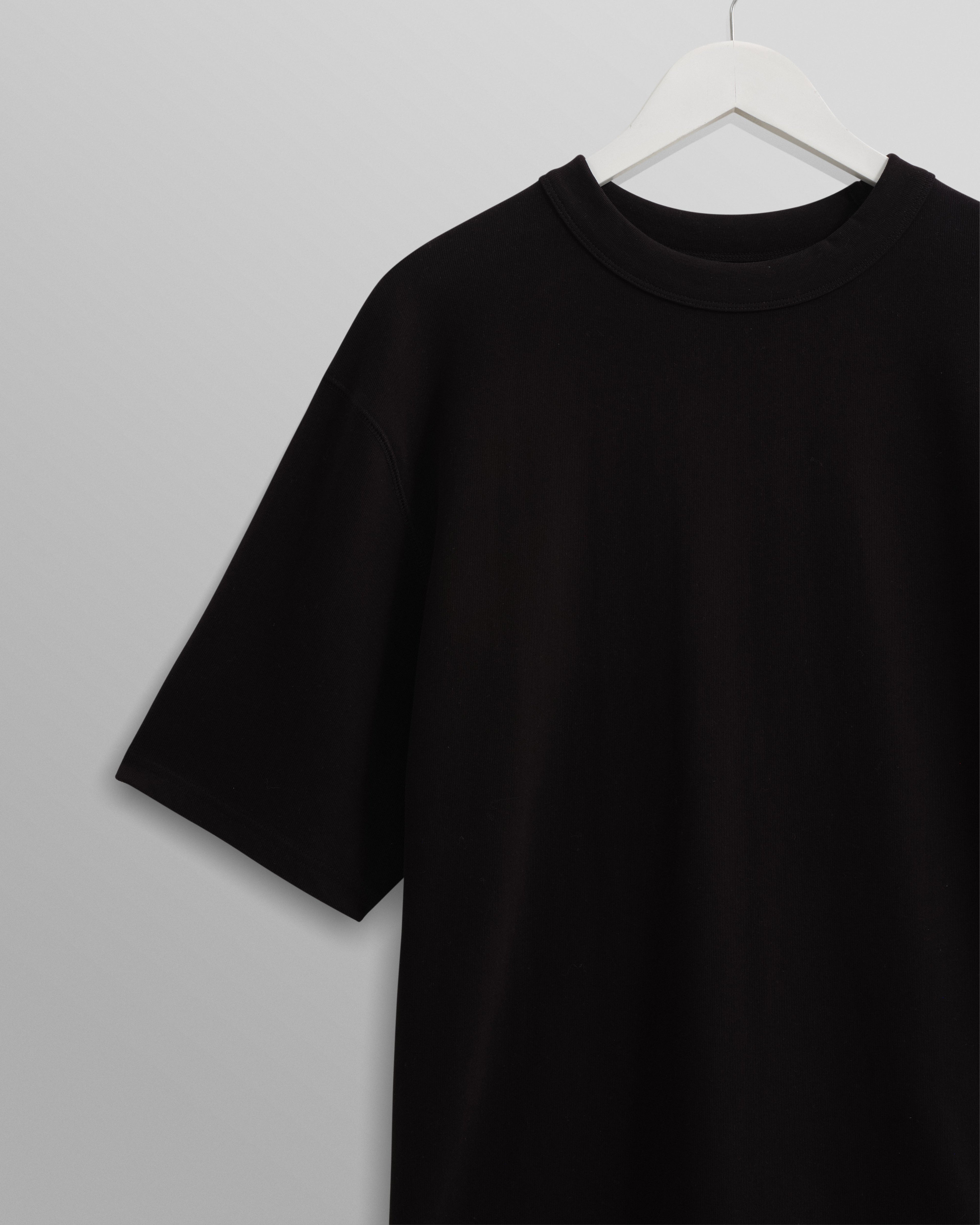 Milton - Black Organic Compact Cotton T-Shirt