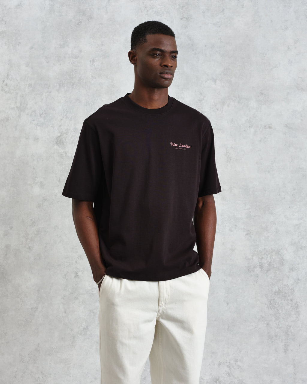 Milton - Black Painted Beach Graphic Cotton T-Shirt