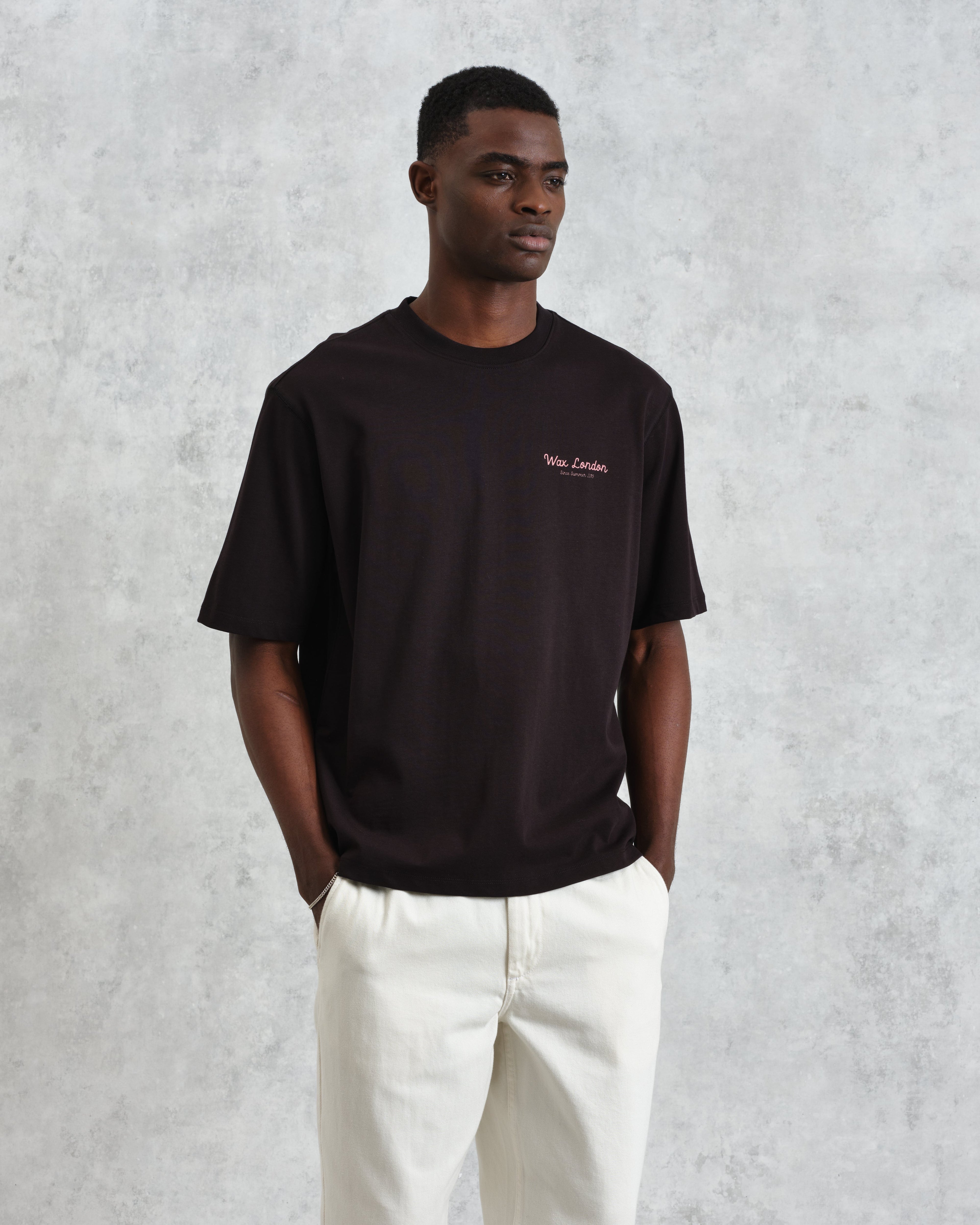 Milton - Black Painted Beach Graphic Cotton T-Shirt