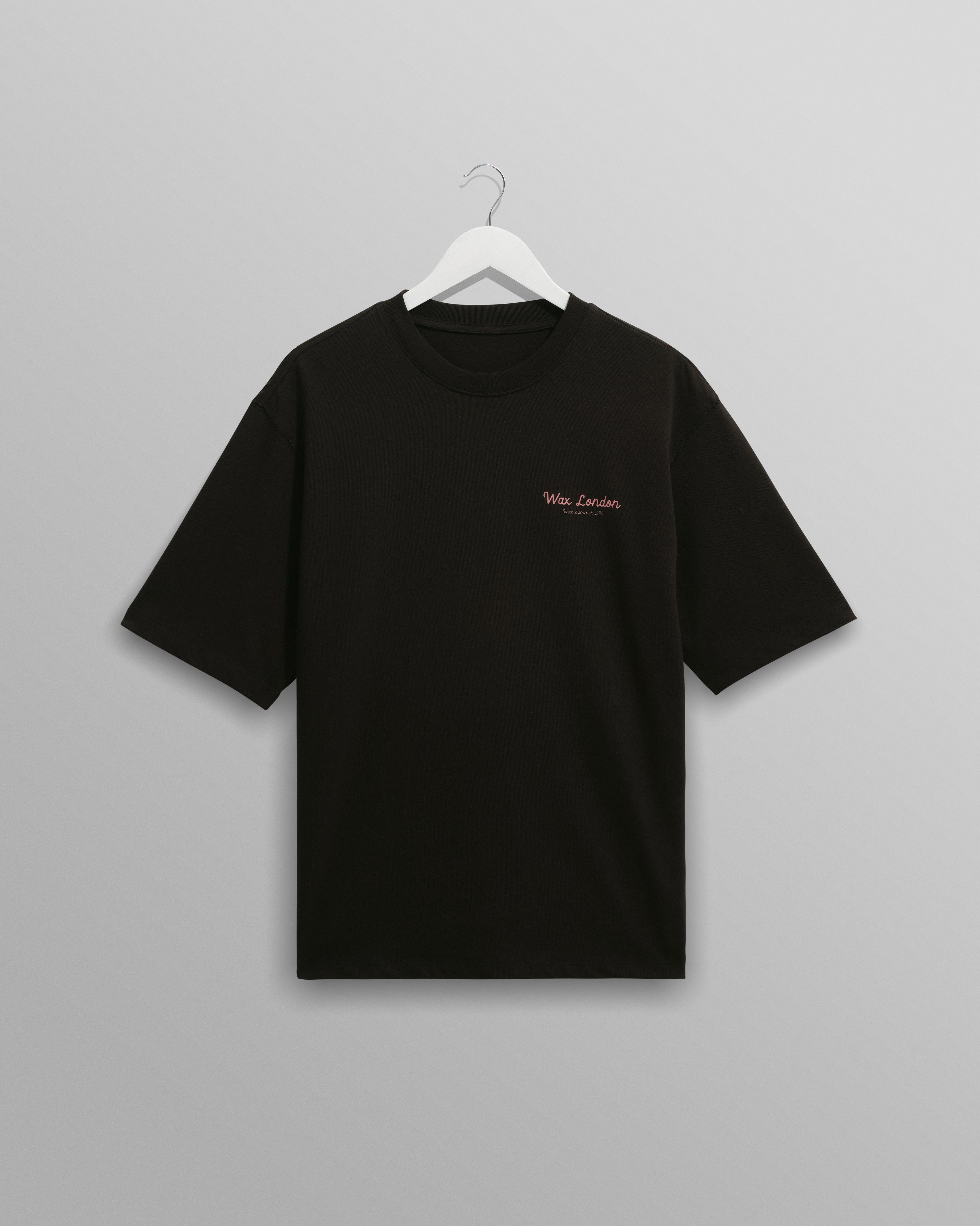 Milton - Black Painted Beach Graphic Cotton T-Shirt