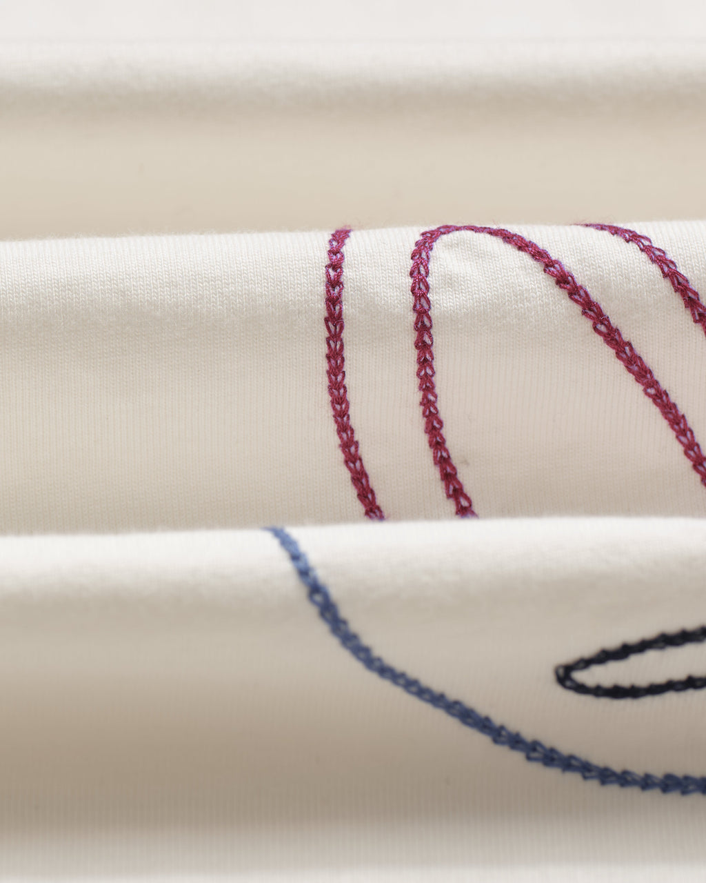 Milton - Ecru Embroidered Organic Cotton T-Shirt