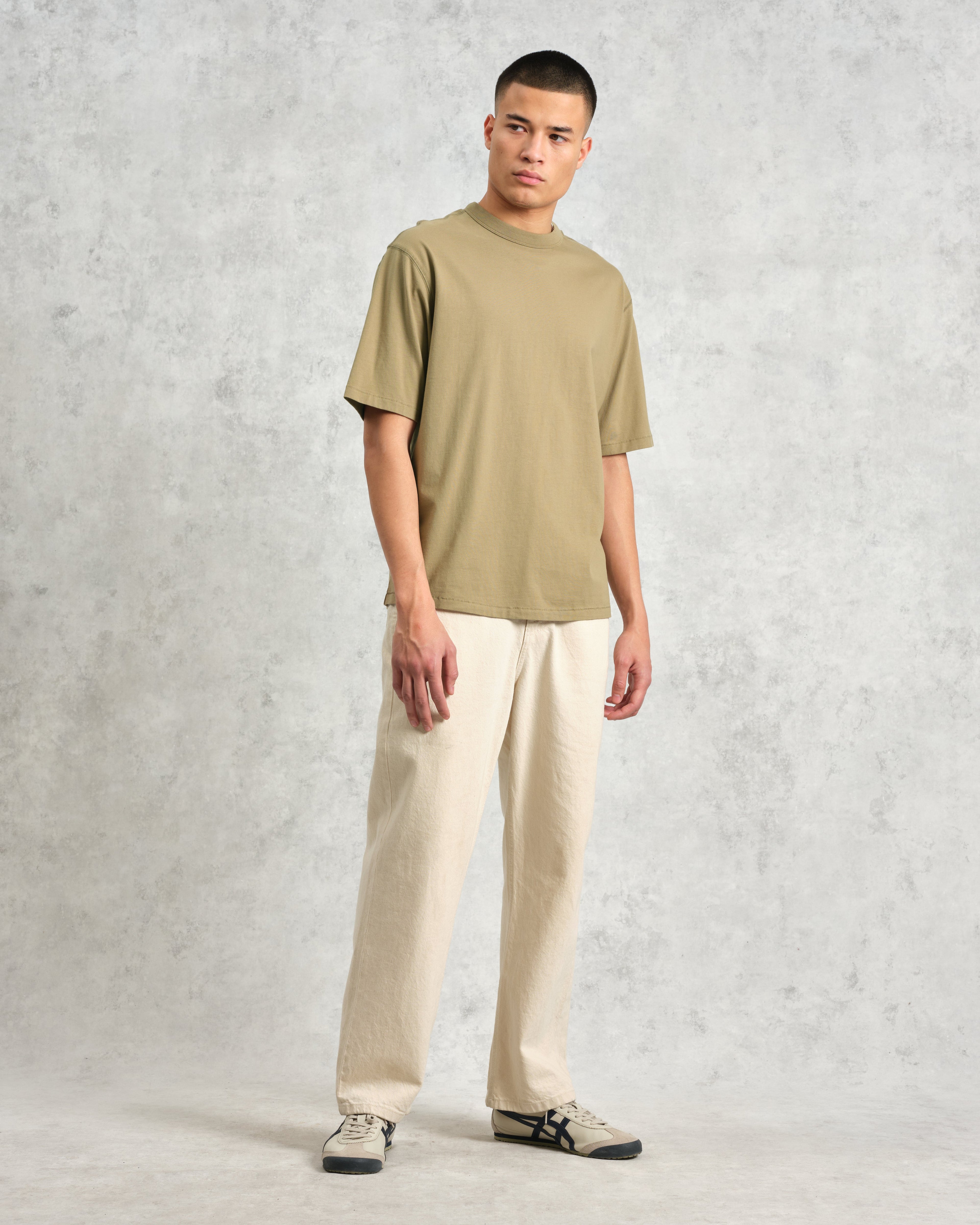 Milton - Khaki Green Organic Compact Cotton T-Shirt