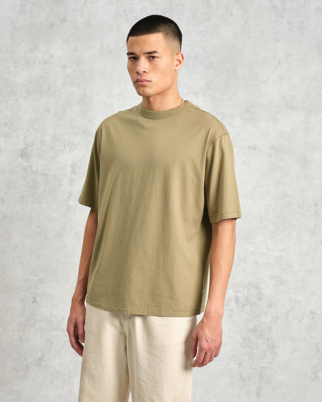 Milton - Khaki Green Organic Compact Cotton T-Shirt
