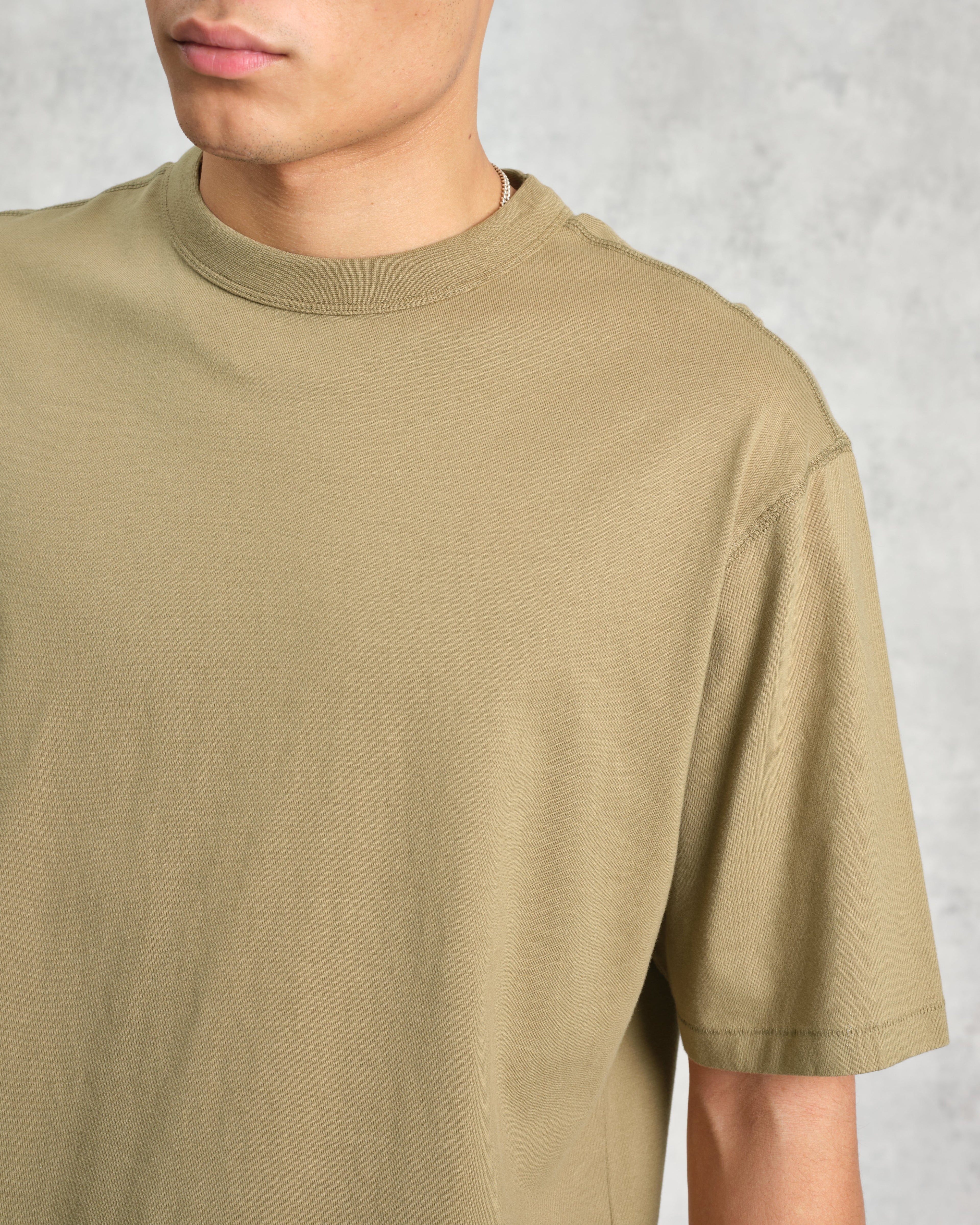 Milton - Khaki Green Organic Compact Cotton T-Shirt