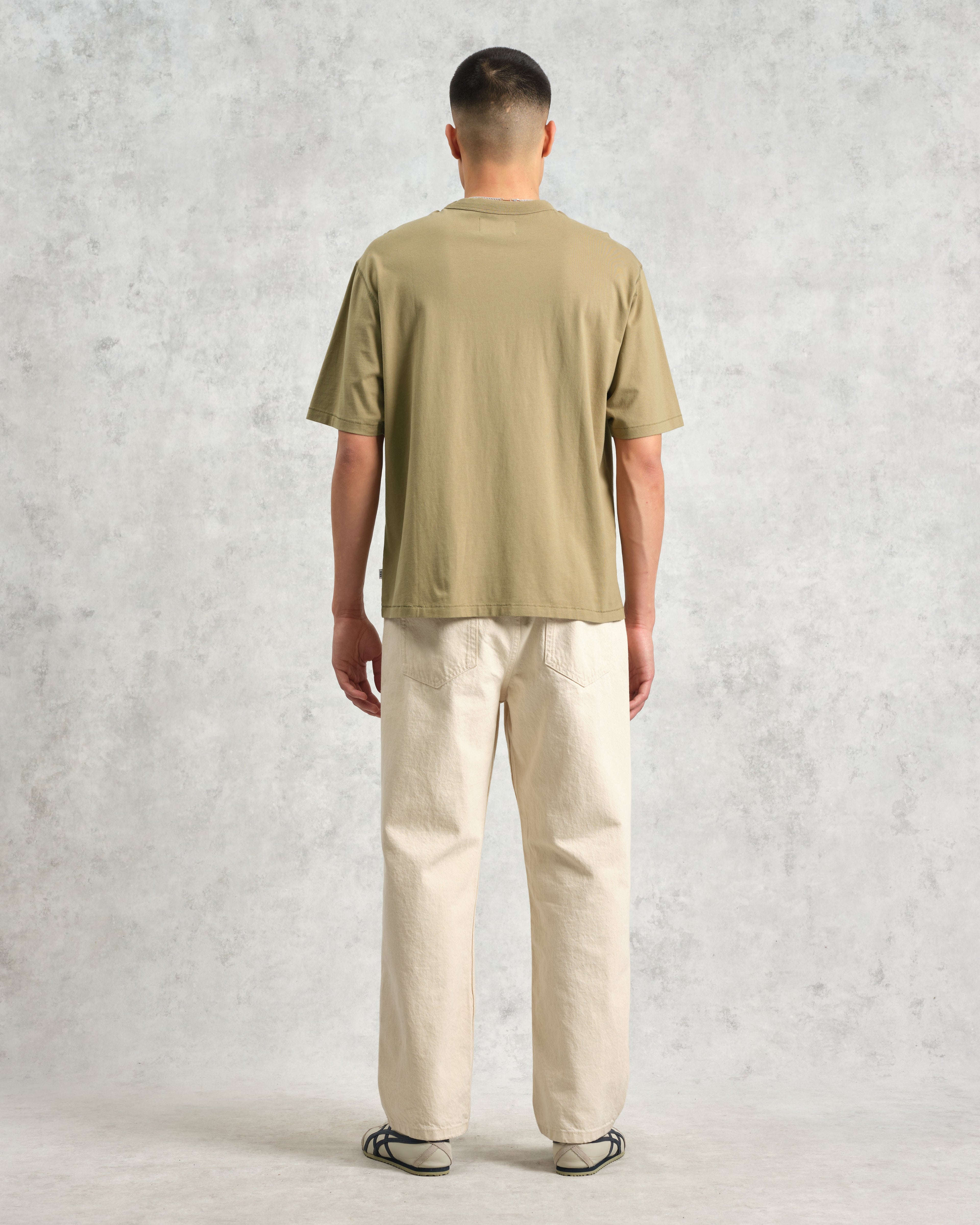 Milton - Khaki Green Organic Compact Cotton T-Shirt
