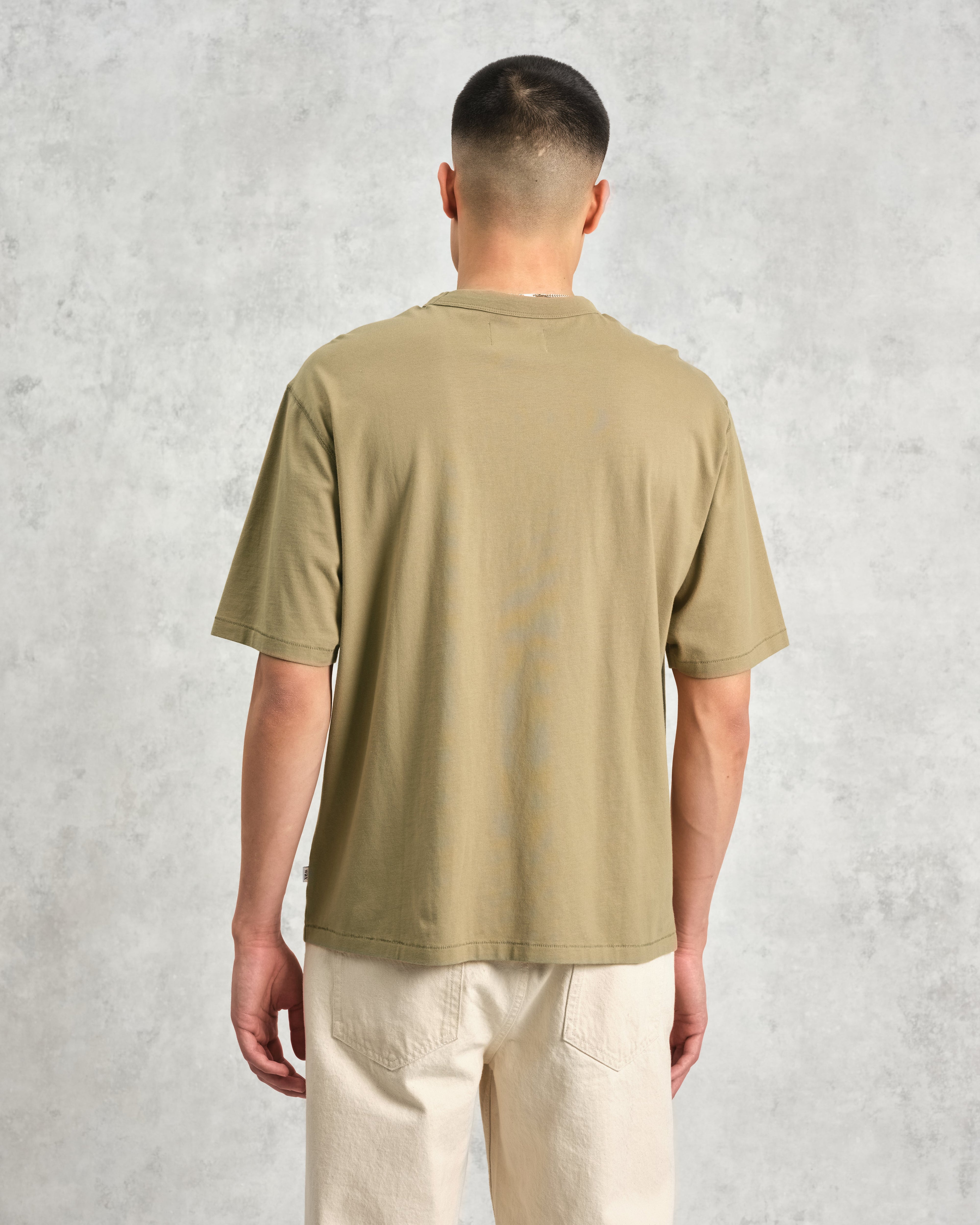 Milton - Khaki Green Organic Compact Cotton T-Shirt