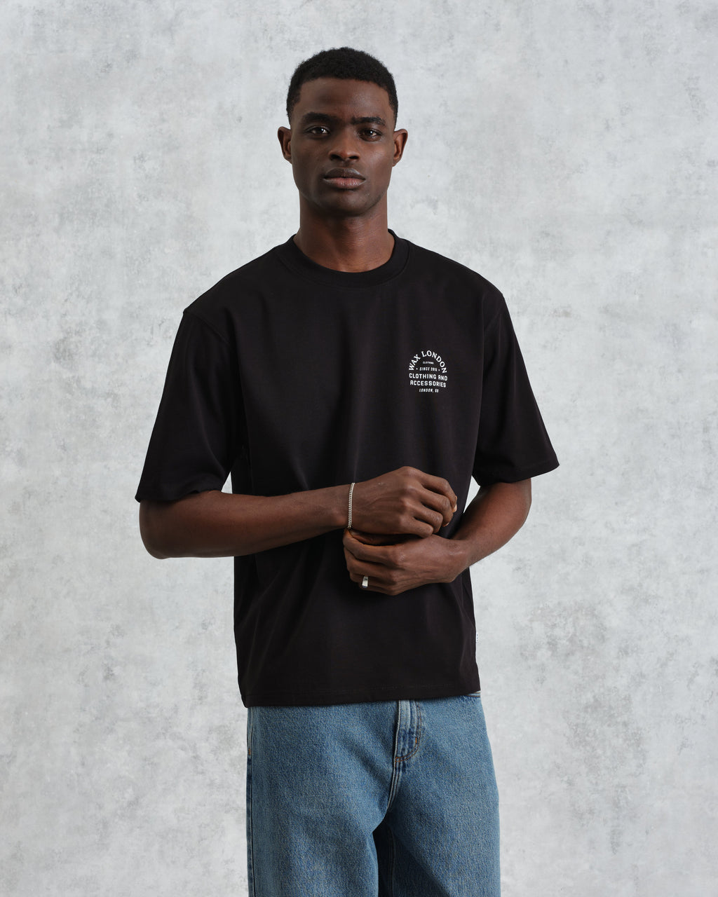 Milton - Black Stacked Text Graphic Organic Cotton T-Shirt
