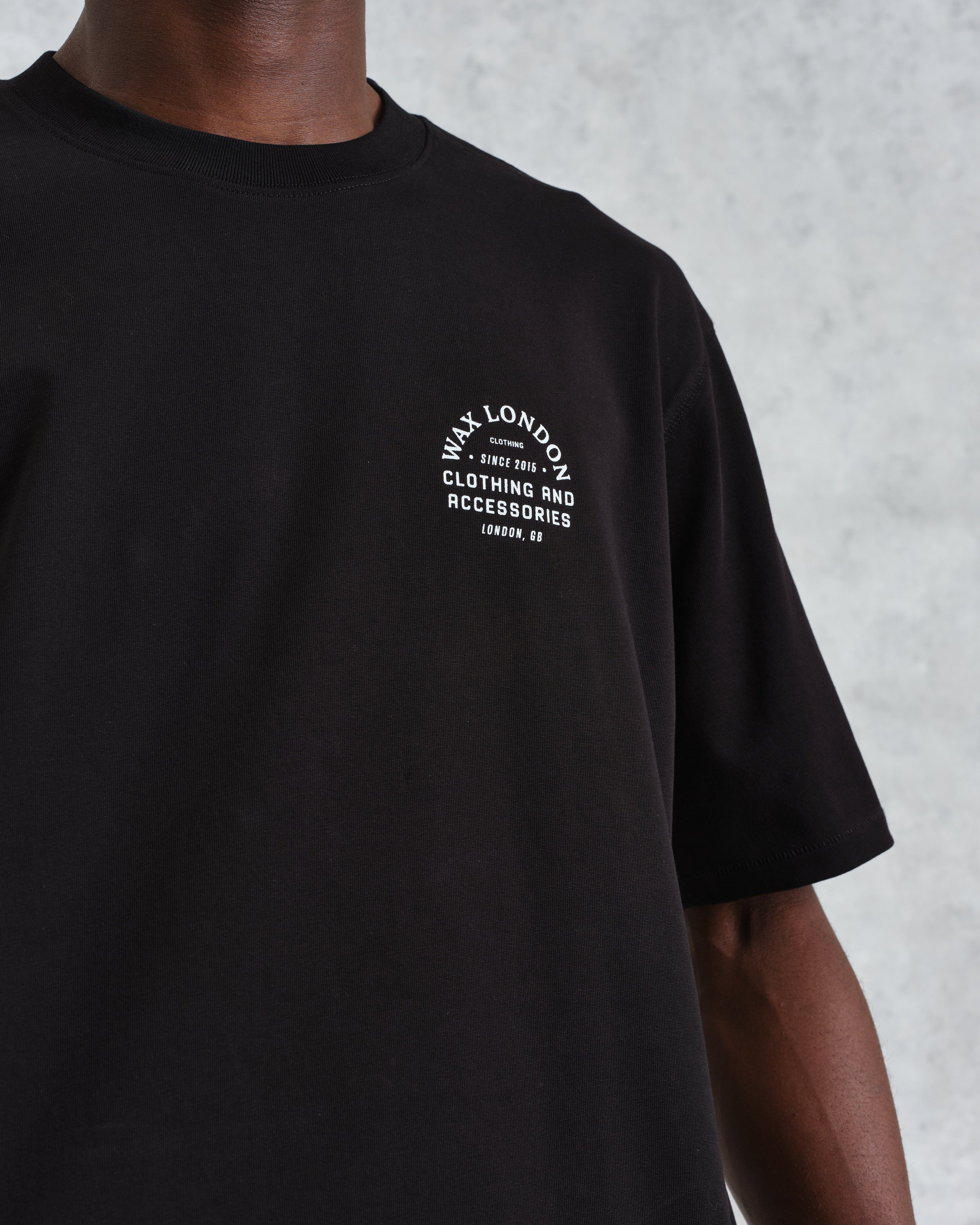 Milton - Black Stacked Text Graphic Organic Cotton T-Shirt
