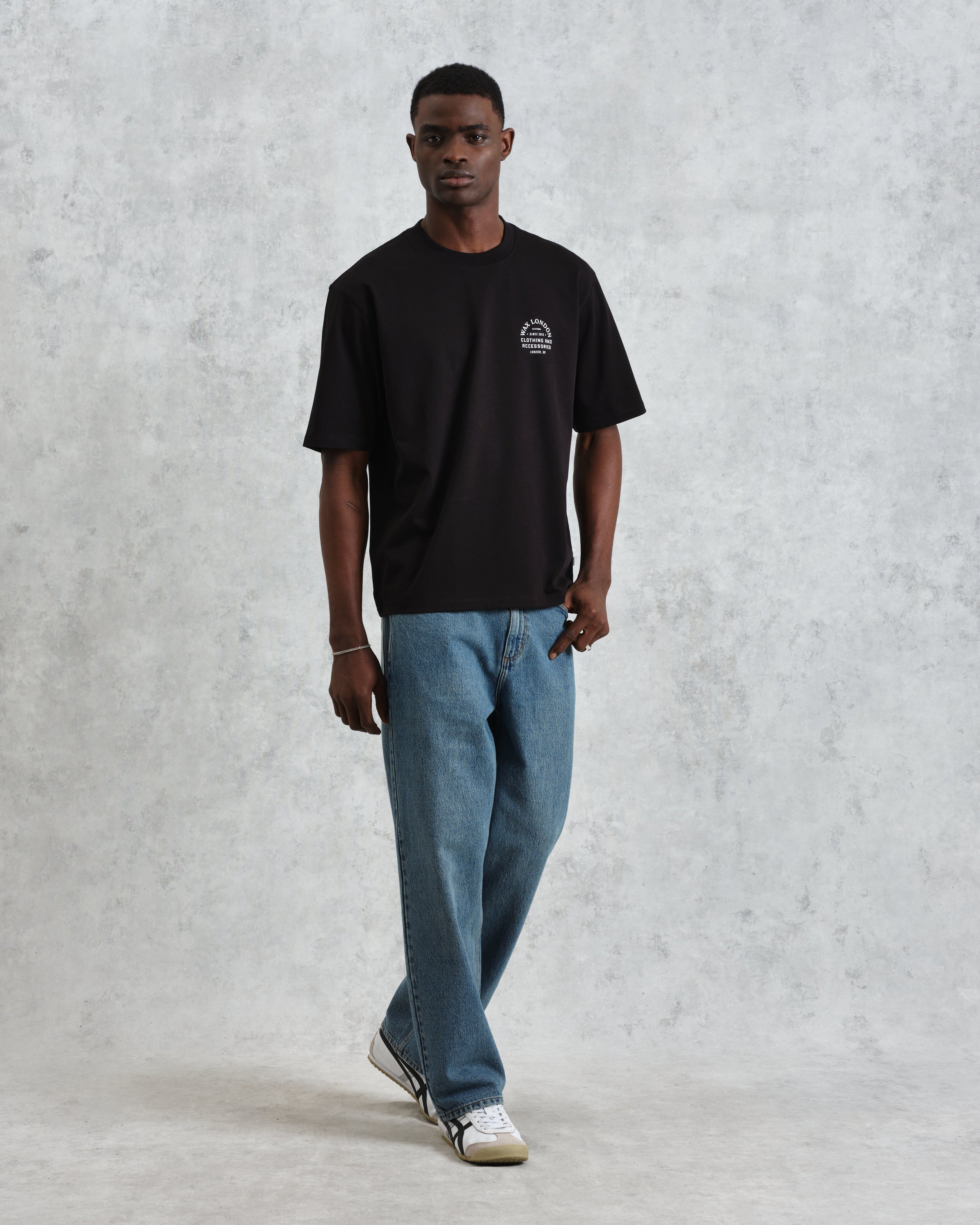 Milton - Black Stacked Text Graphic Organic Cotton T-Shirt