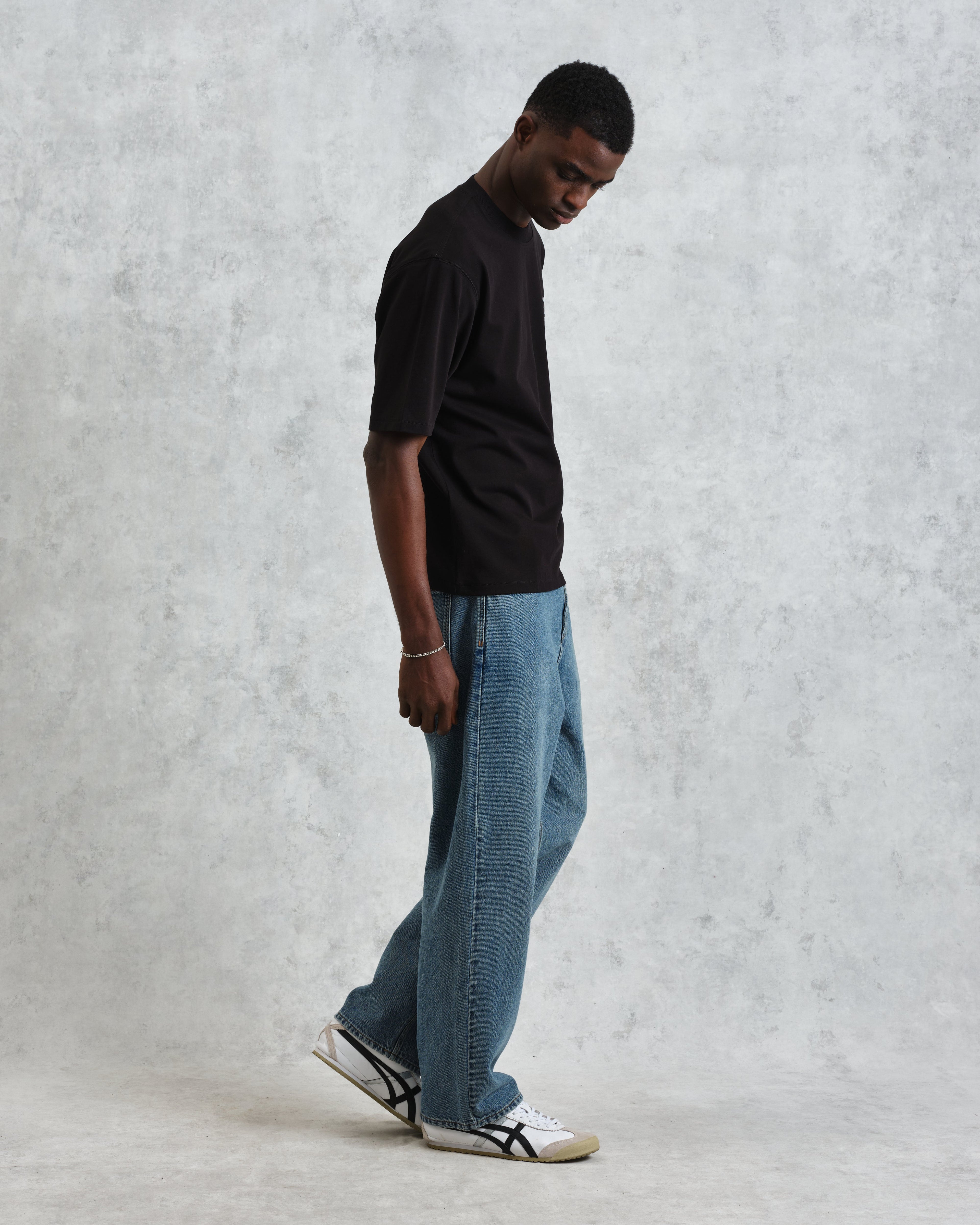Milton - Black Stacked Text Graphic Organic Cotton T-Shirt