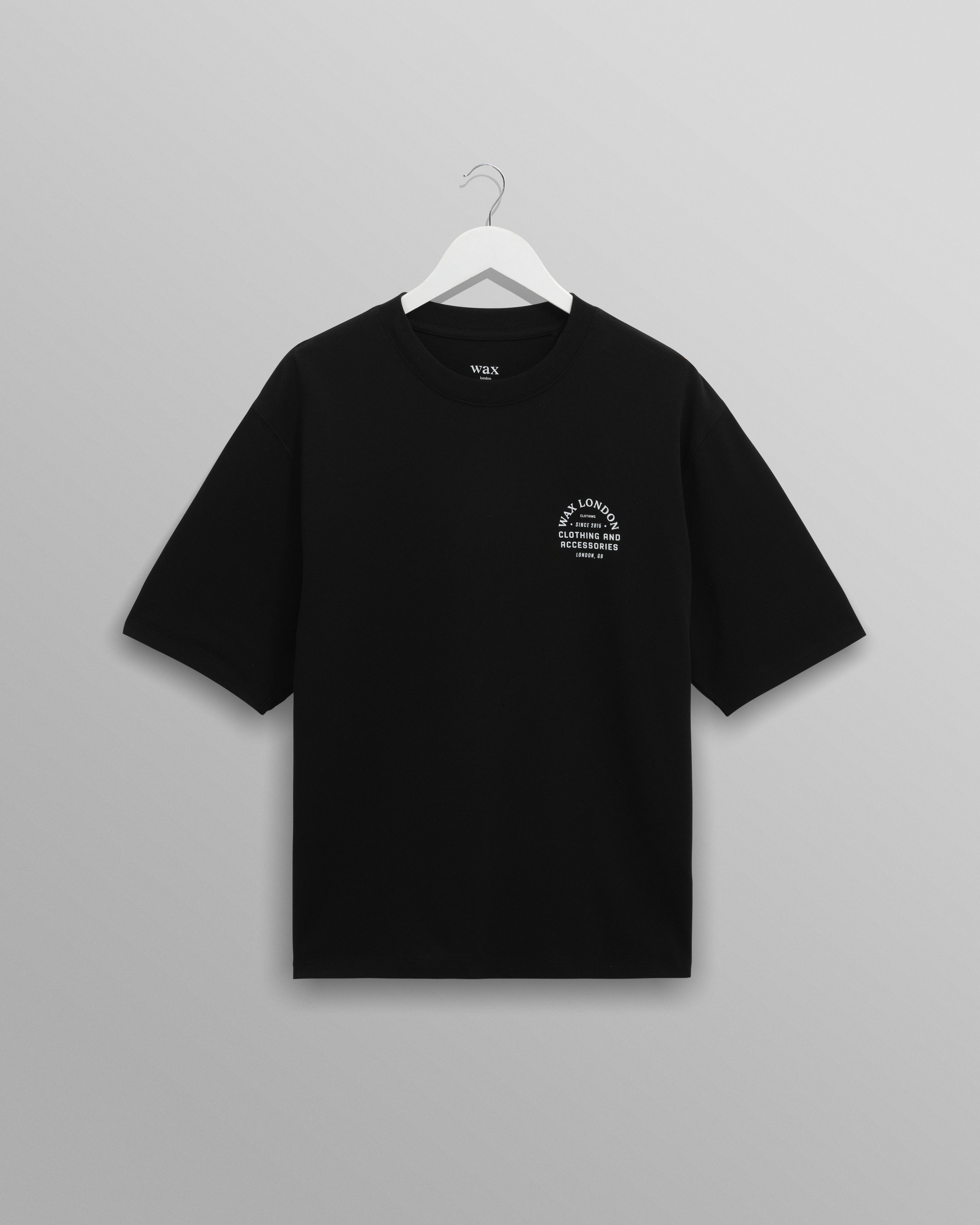 Milton - Black Stacked Text Graphic Organic Cotton T-Shirt
