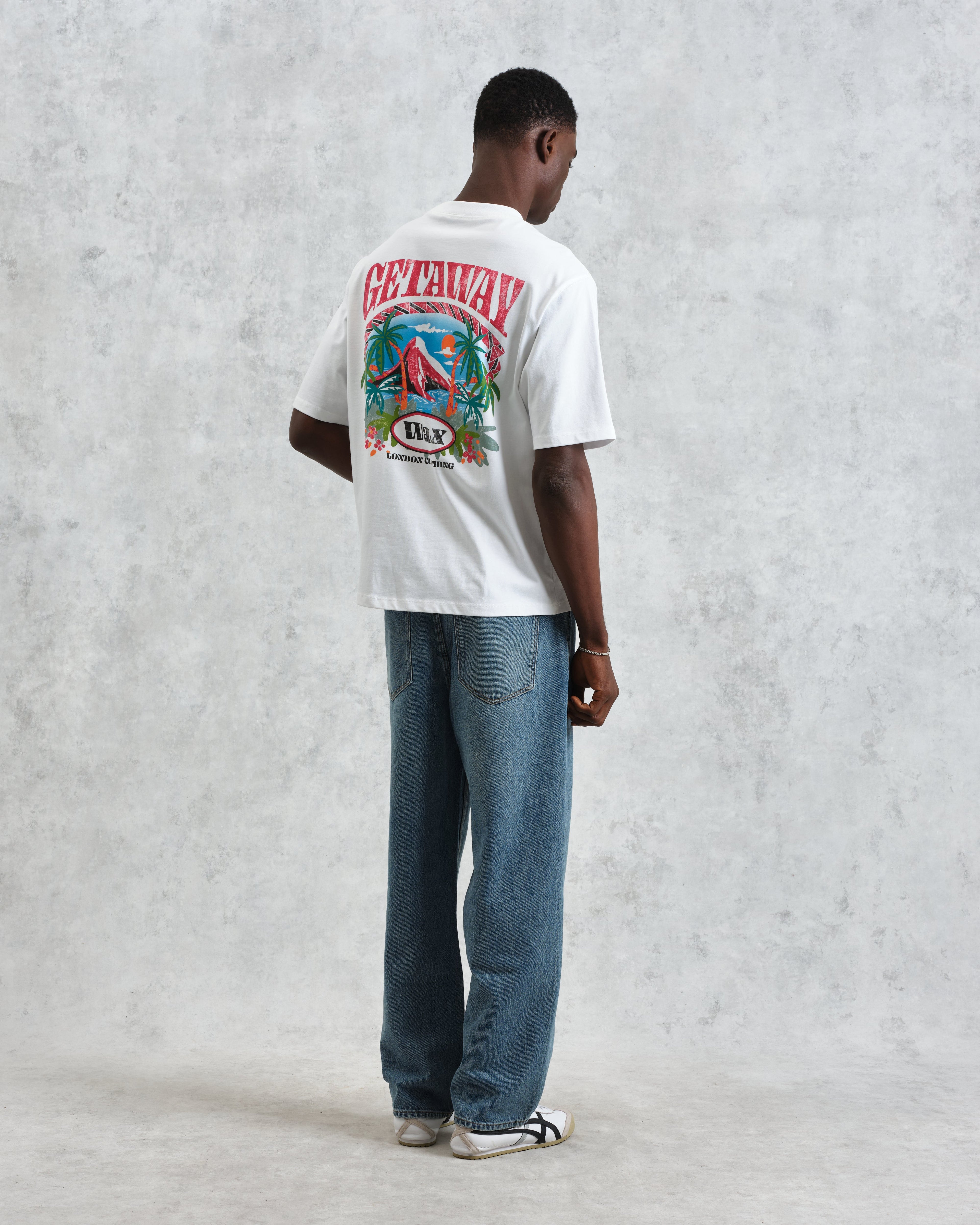 Milton - White Getaway Graphic Cotton T-Shirt