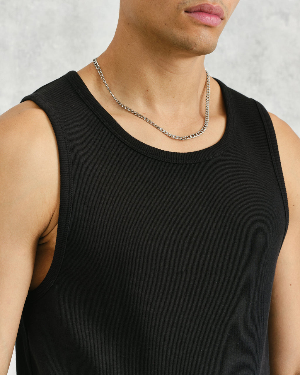 Montague - Black Ribbed Organic Cotton Vest