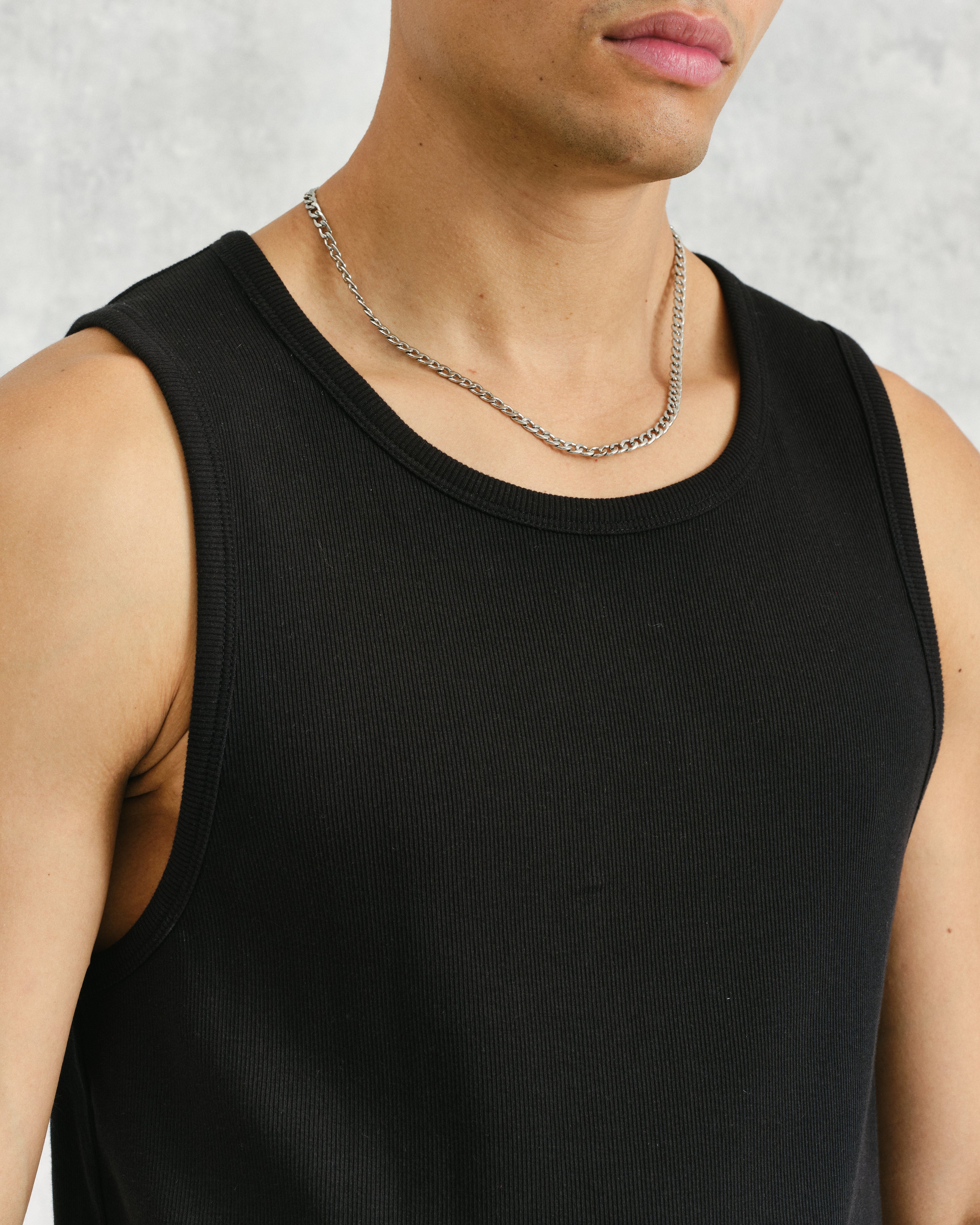 Montague - Black Ribbed Organic Cotton Vest