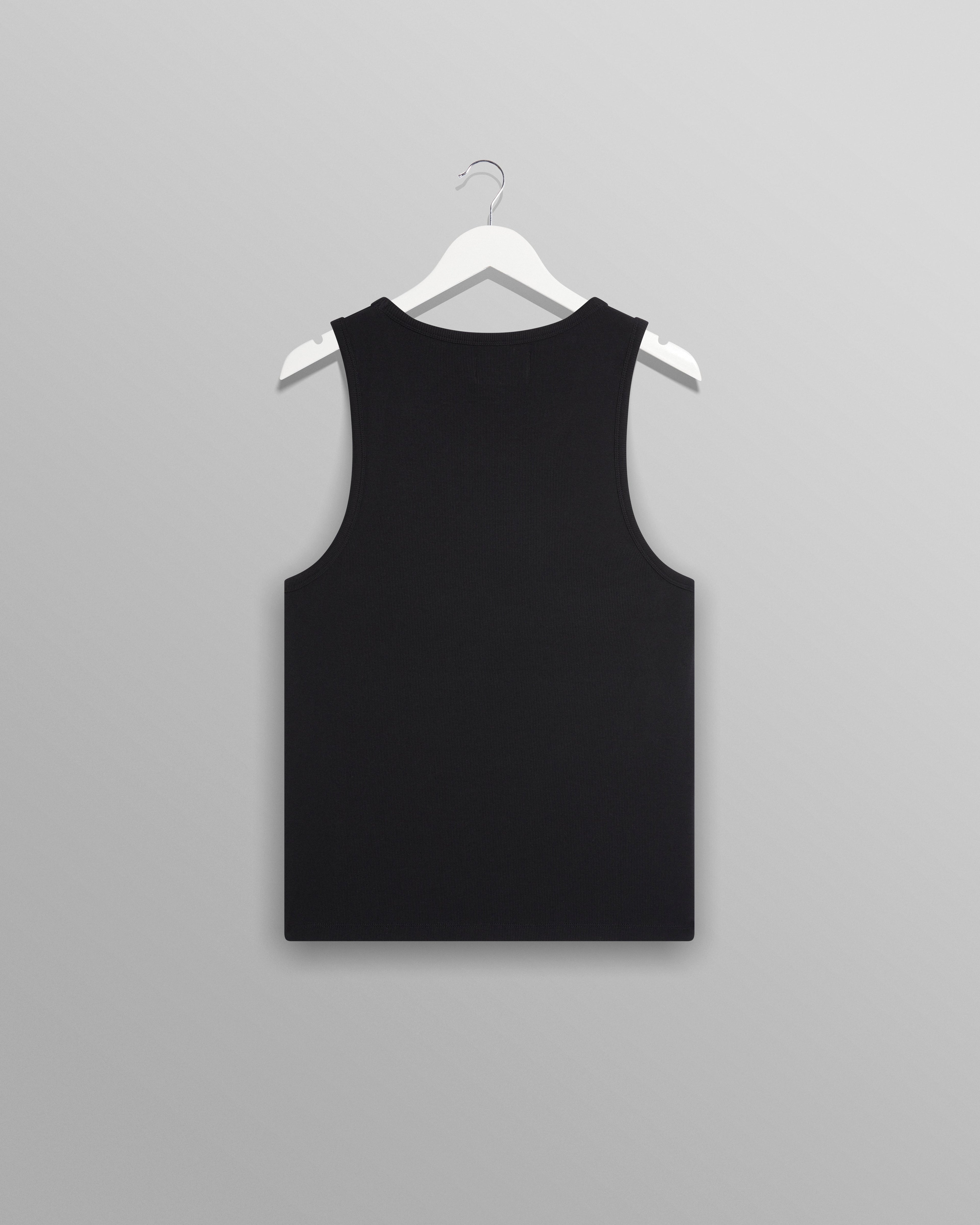 Montague - Black Ribbed Organic Cotton Vest