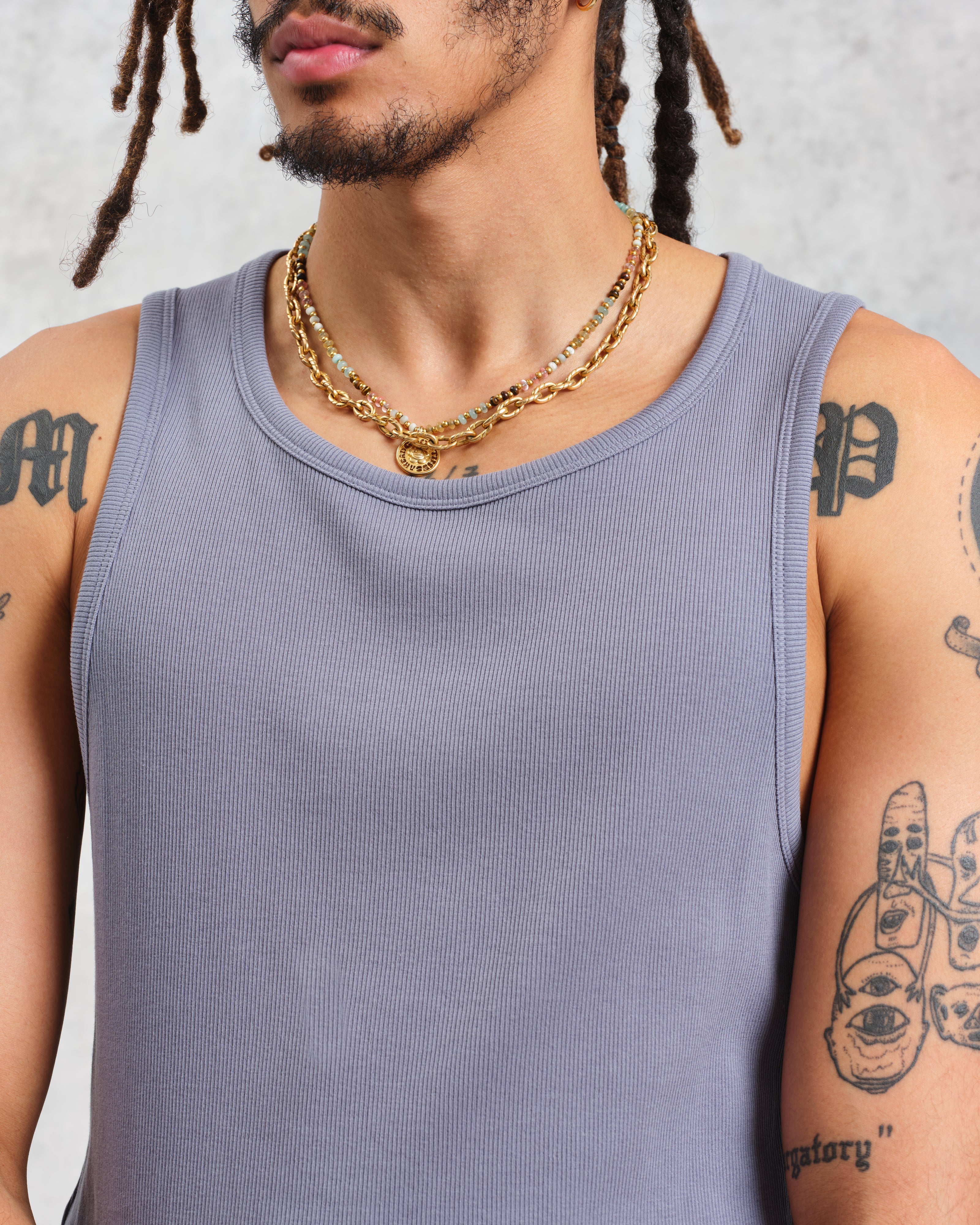 Montague - Blue Ribbed Organic Cotton Vest