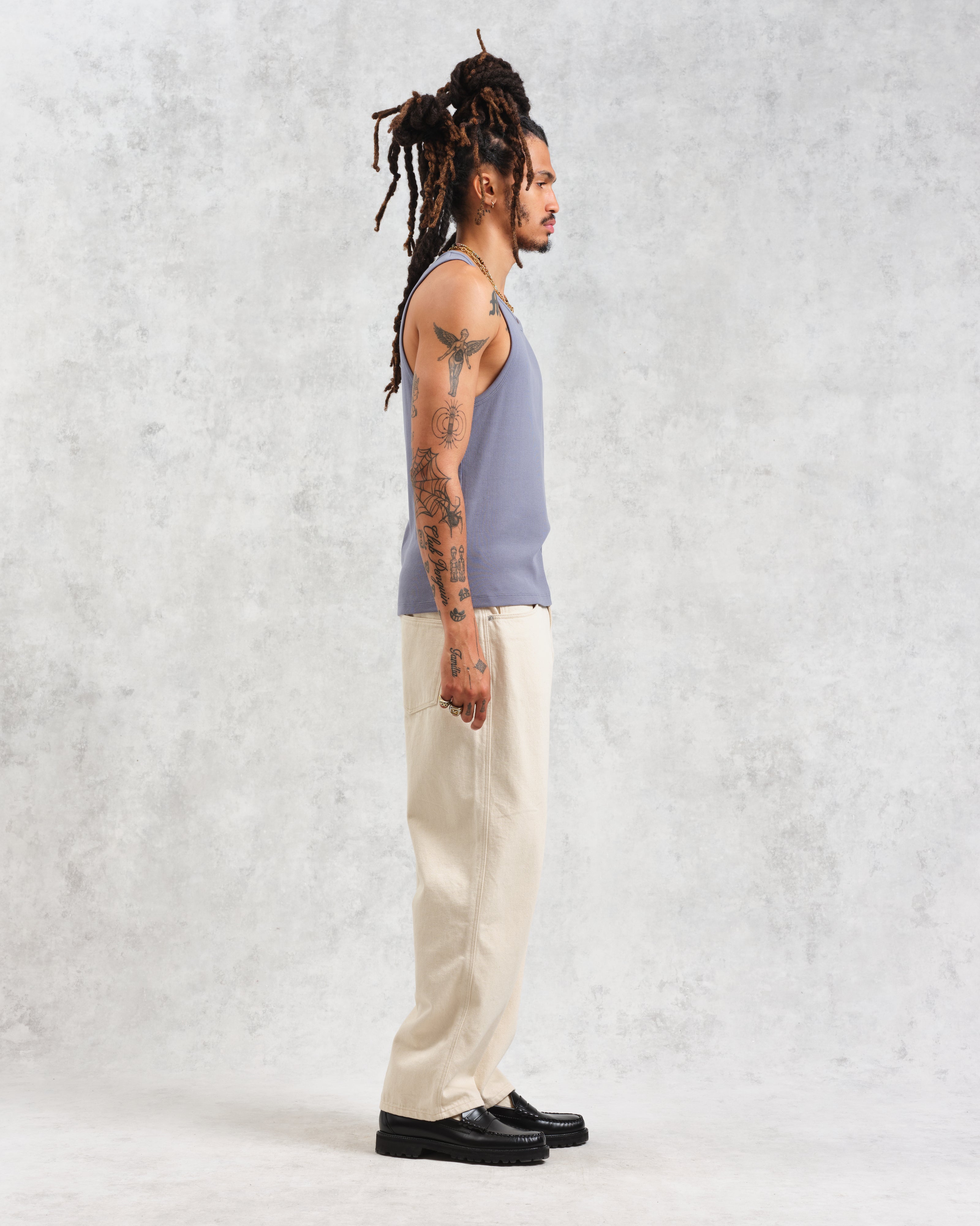 Montague - Blue Ribbed Organic Cotton Vest