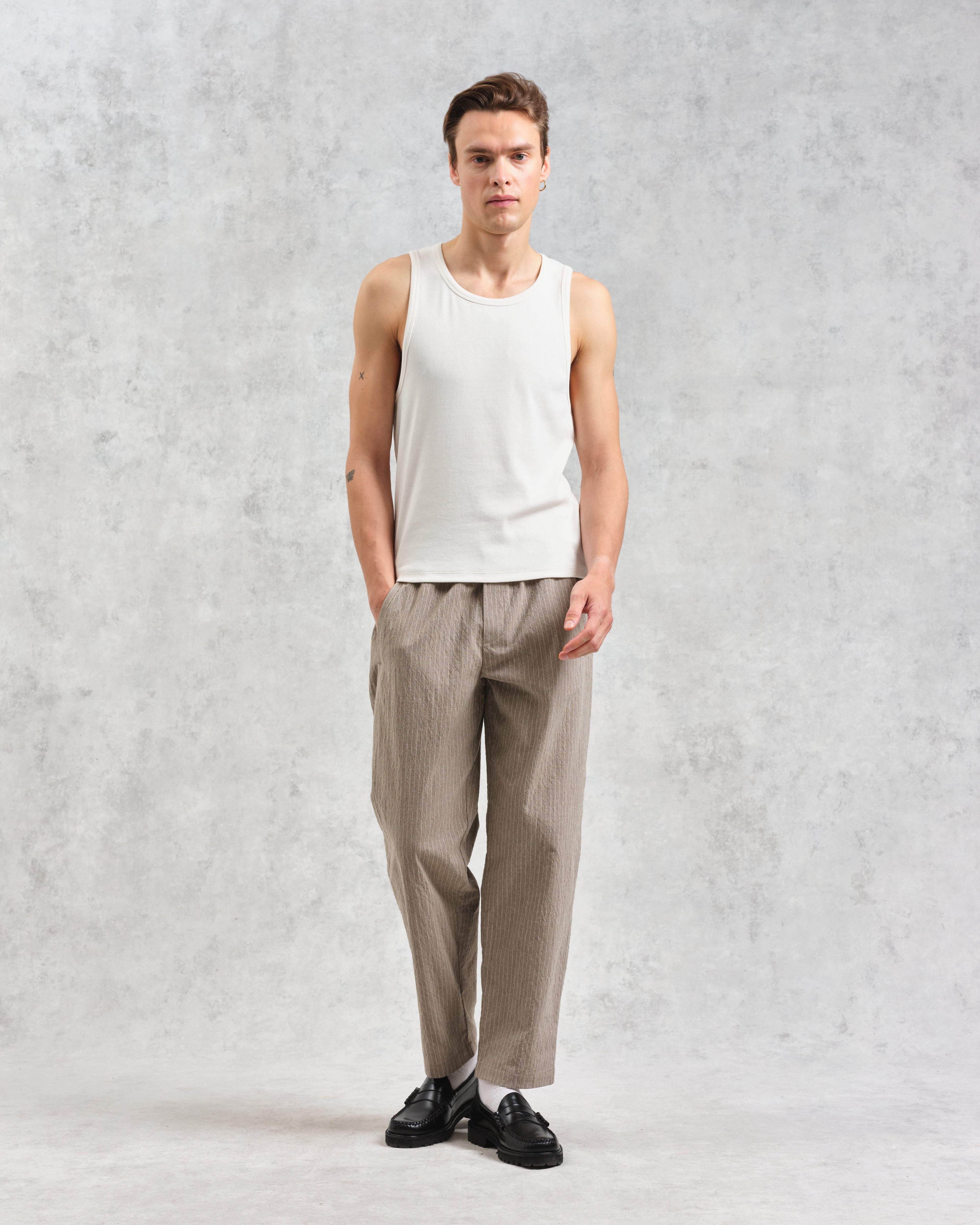 Montague - Ecru Ribbed Organic Cotton Vest