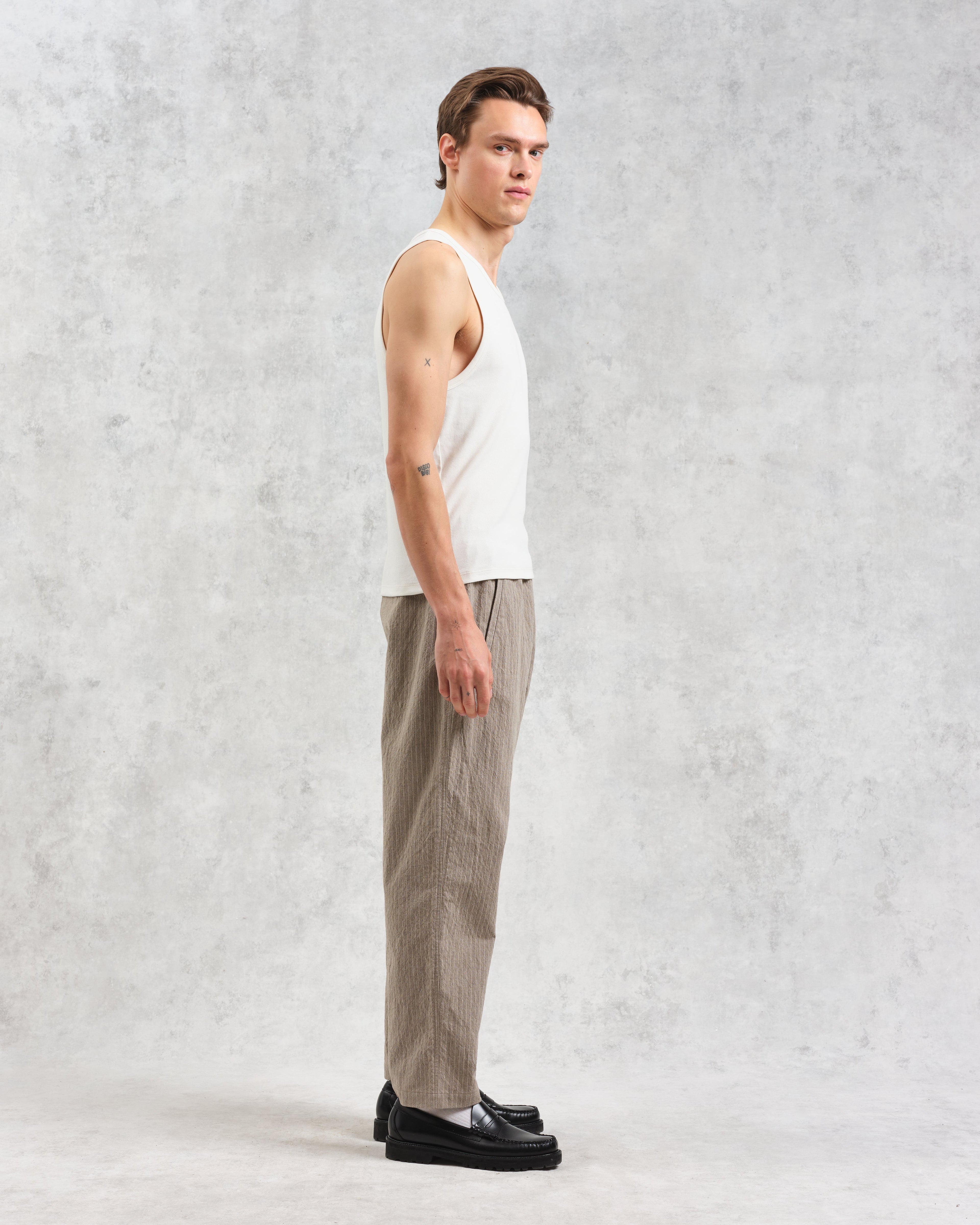 Montague - Ecru Ribbed Organic Cotton Vest