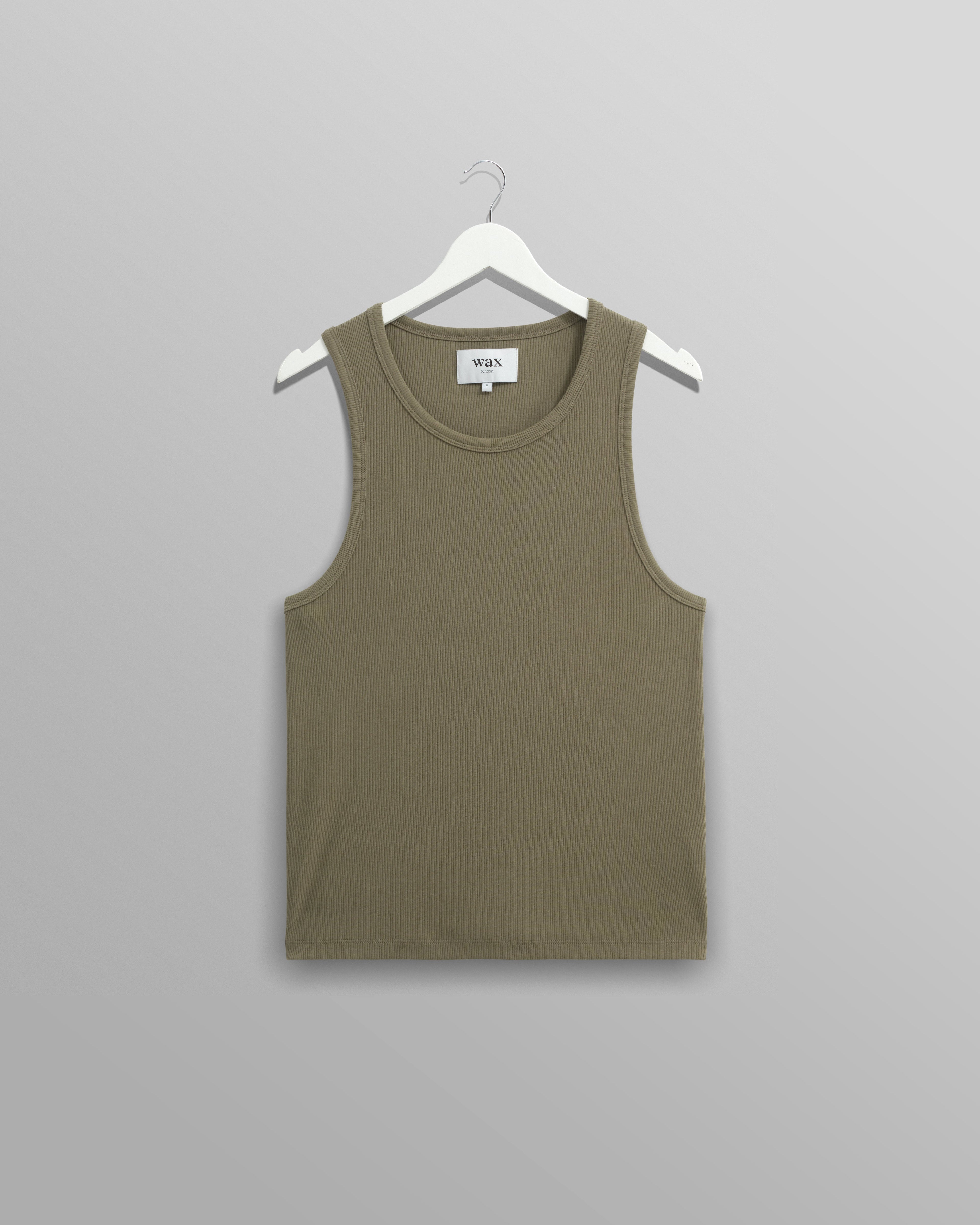 Montague - Khaki Ribbed Organic Cotton Vest