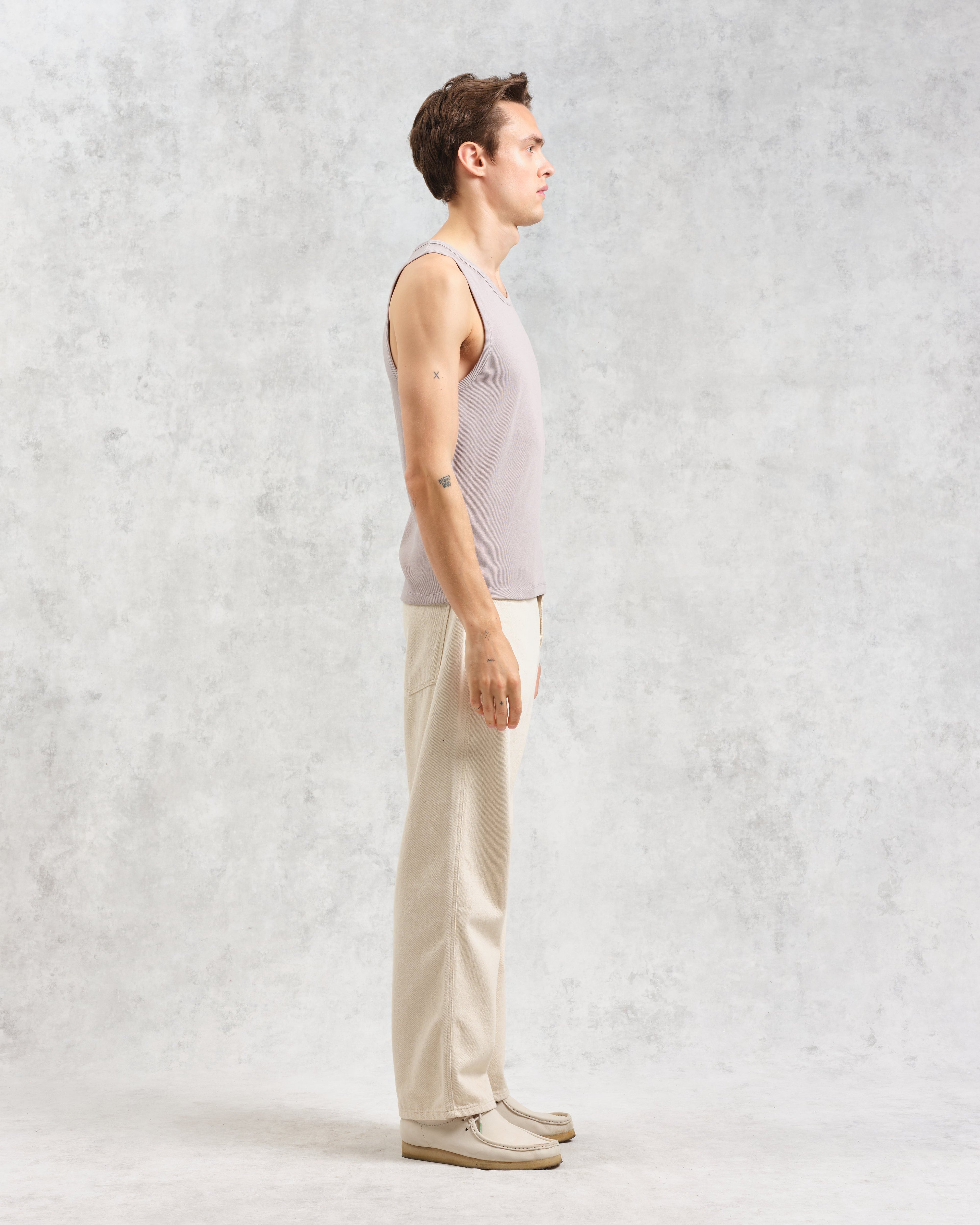 Montague - Taupe Grey Ribbed Organic Cotton Vest