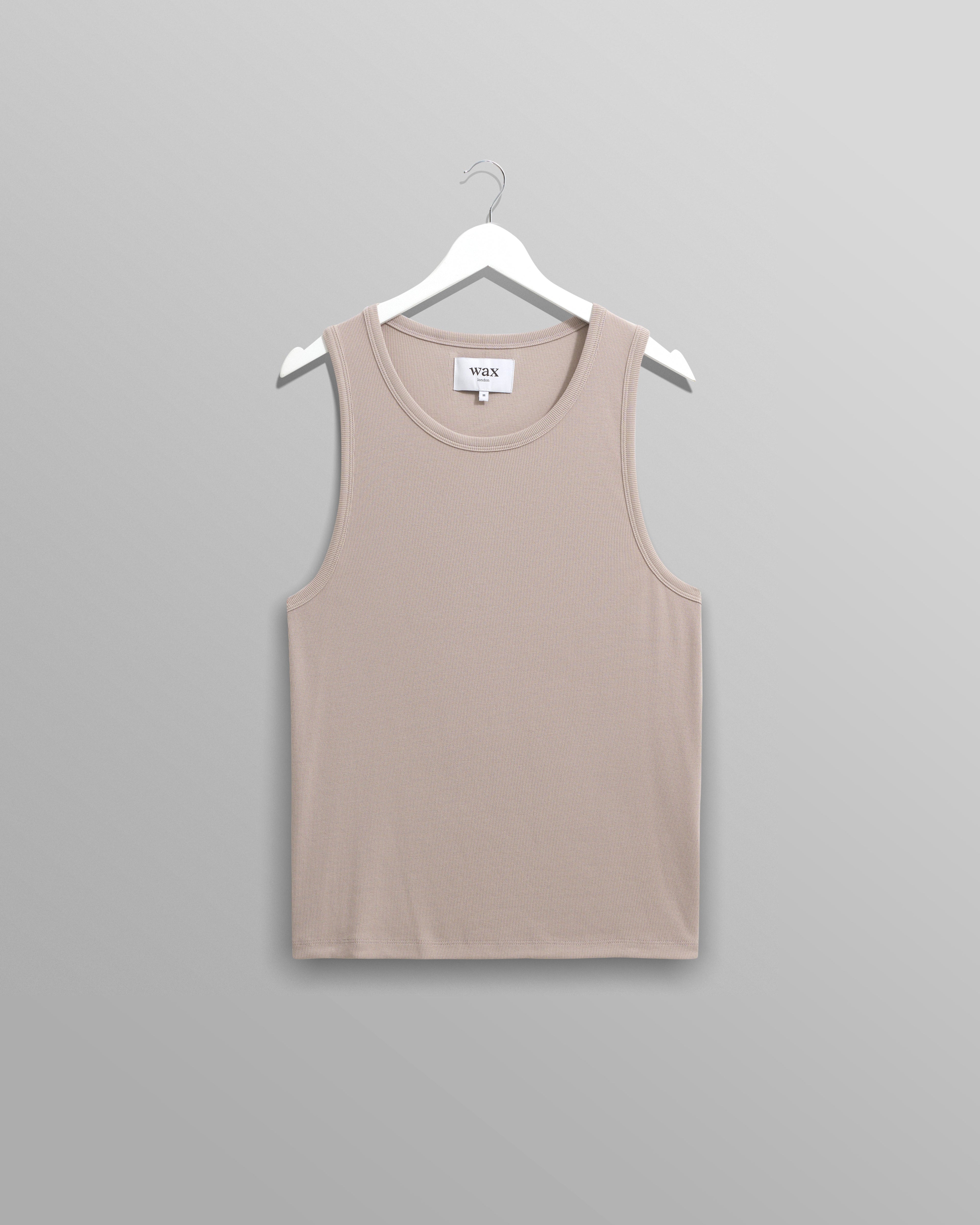 Montague - Taupe Grey Ribbed Organic Cotton Vest