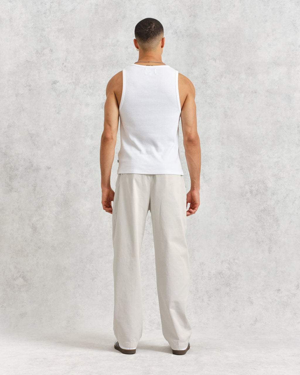 Montague - White Ribbed Organic Cotton Vest