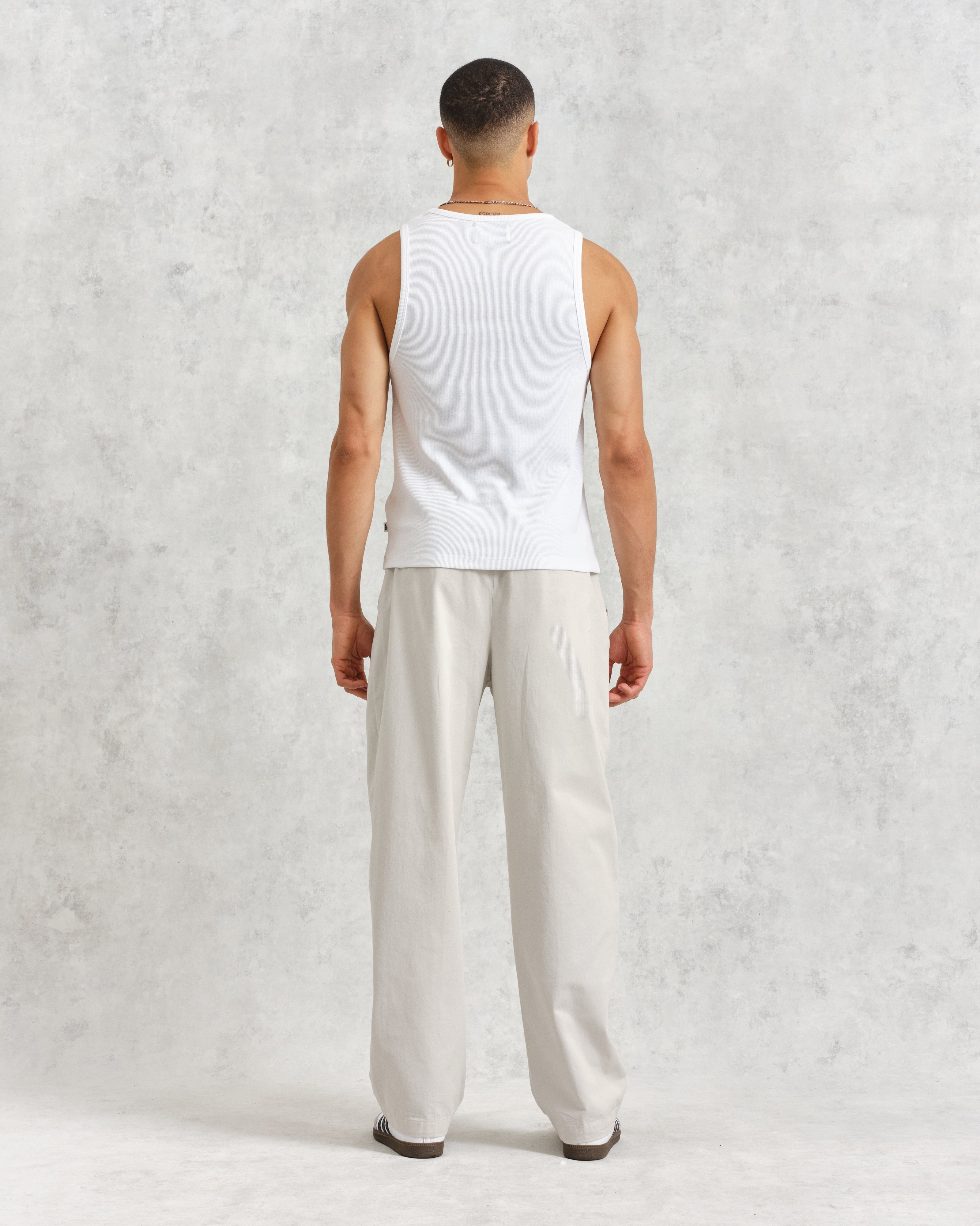 Montague - White Ribbed Organic Cotton Vest