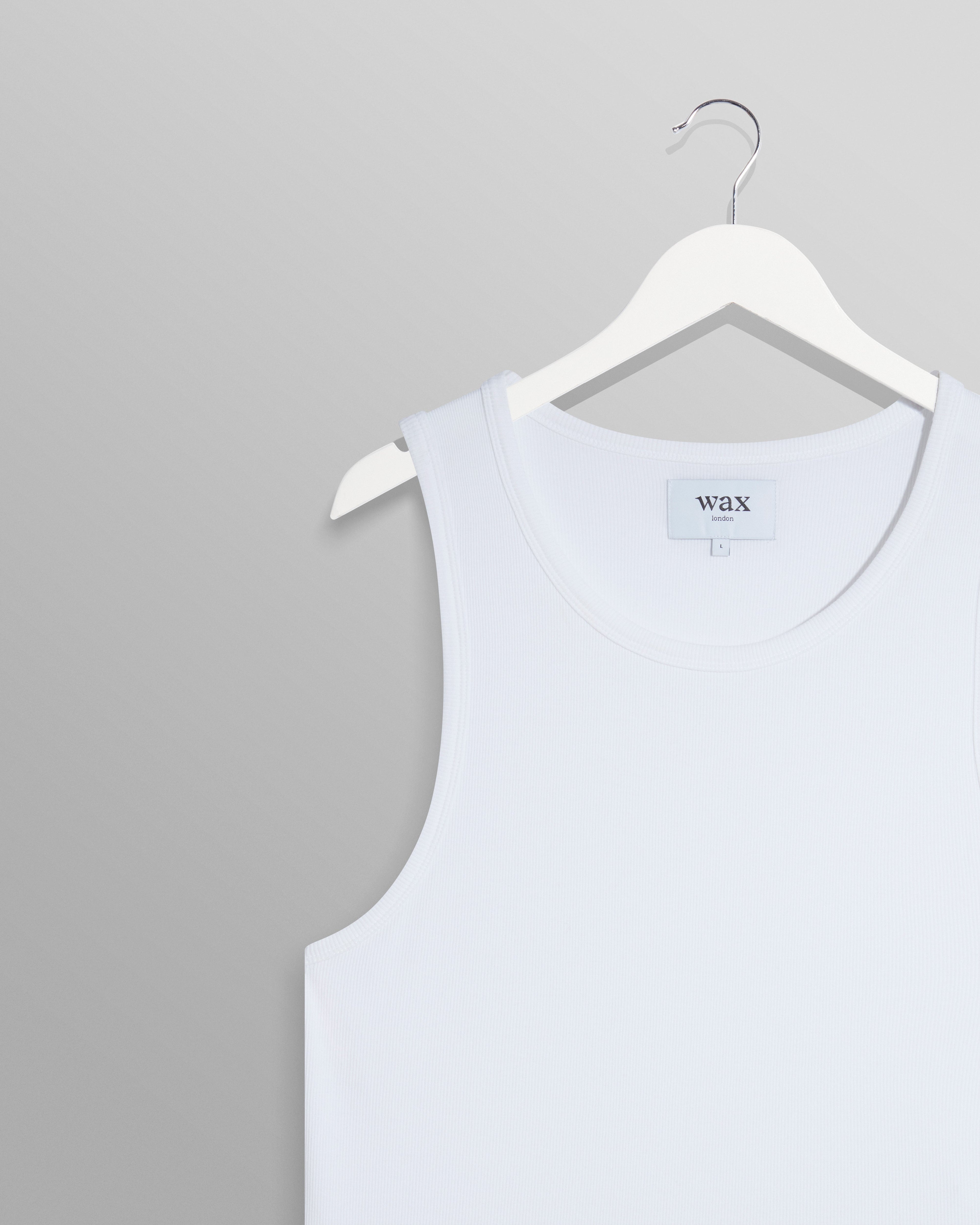 Montague - White Ribbed Organic Cotton Vest