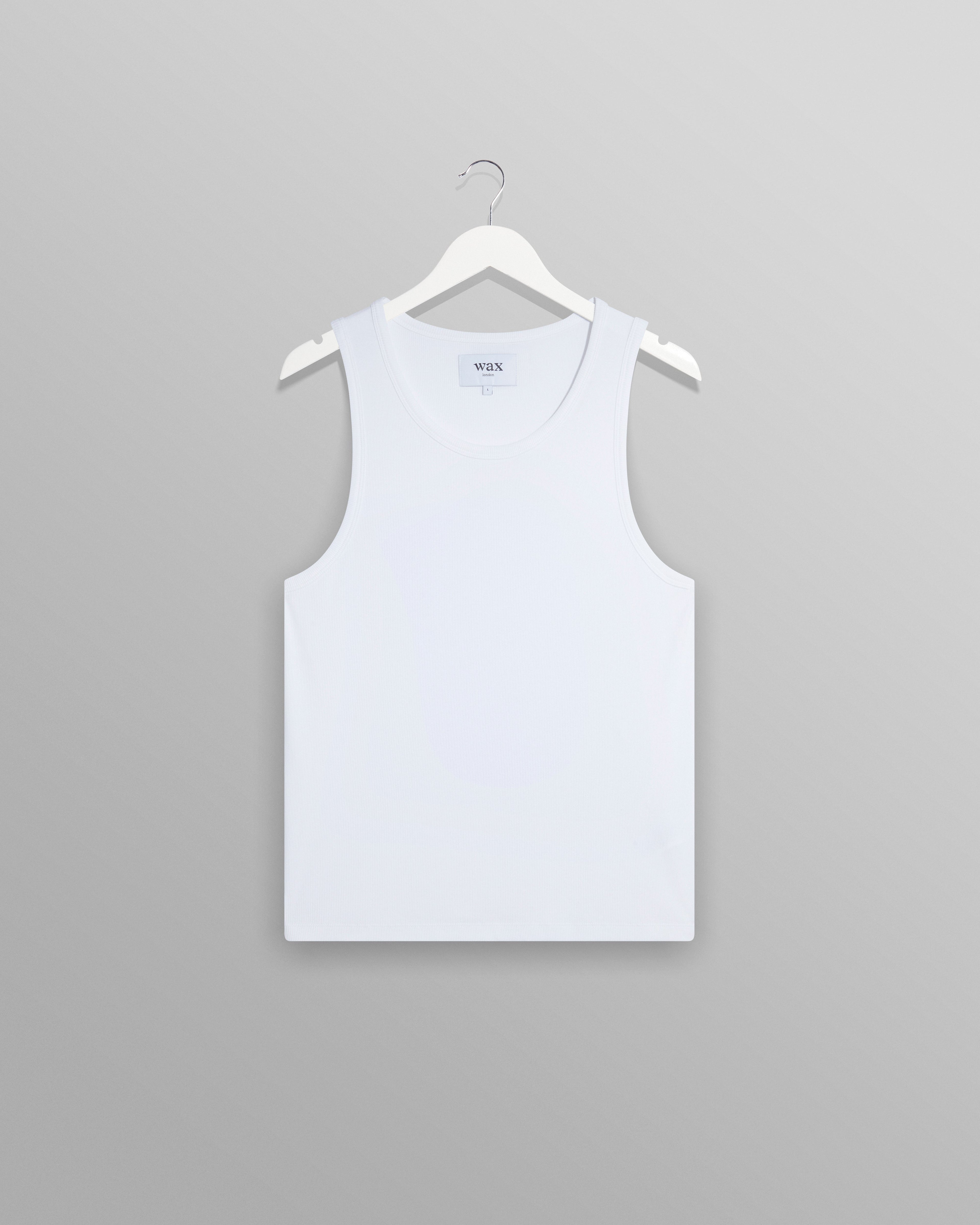 Montague - White Ribbed Organic Cotton Vest