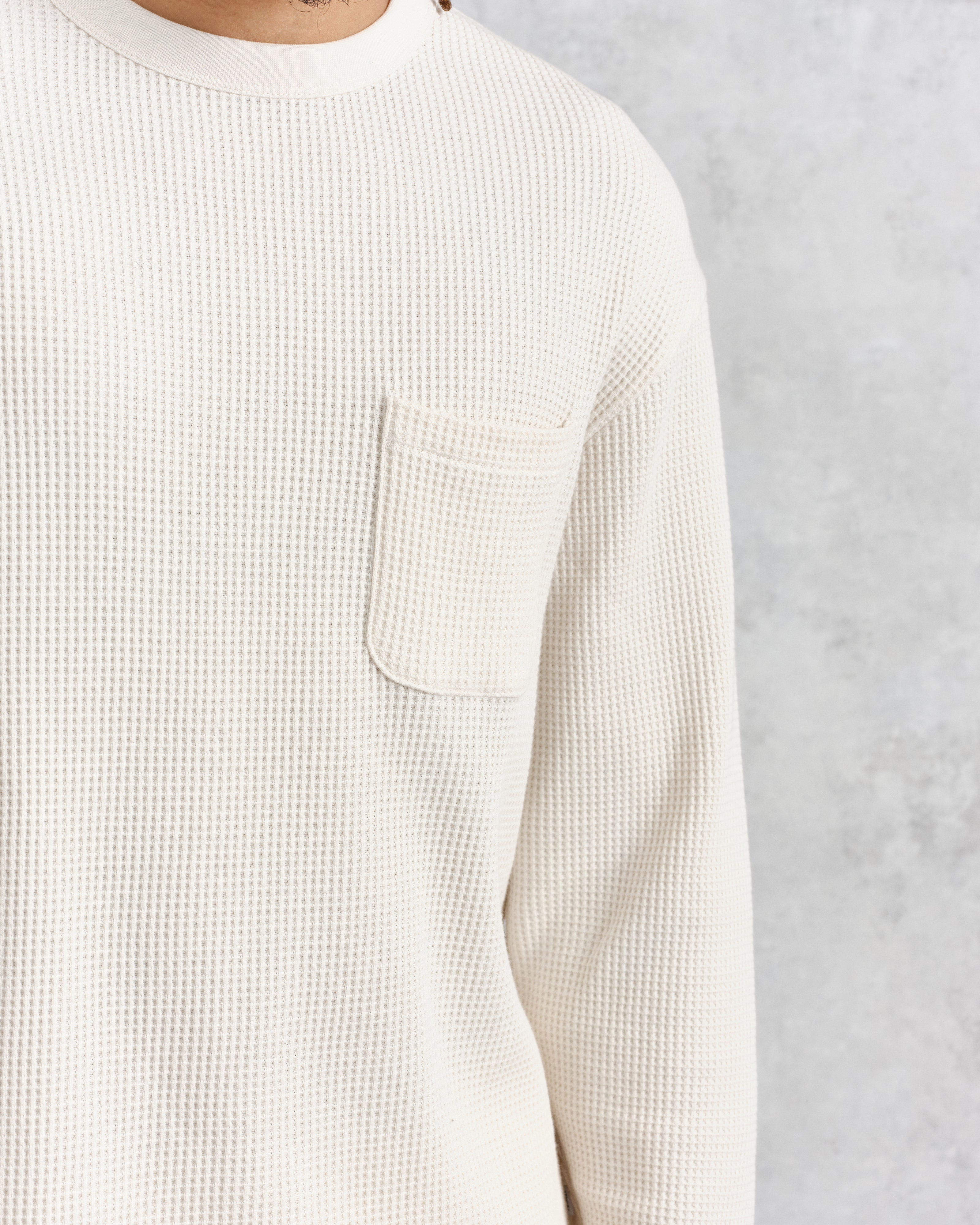 Moore - Ecru Organic Waffle Textured Cotton T-Shirt