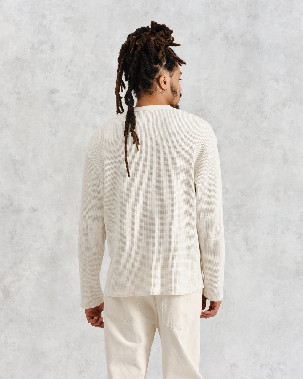 Moore - Ecru Organic Waffle Textured Cotton T-Shirt