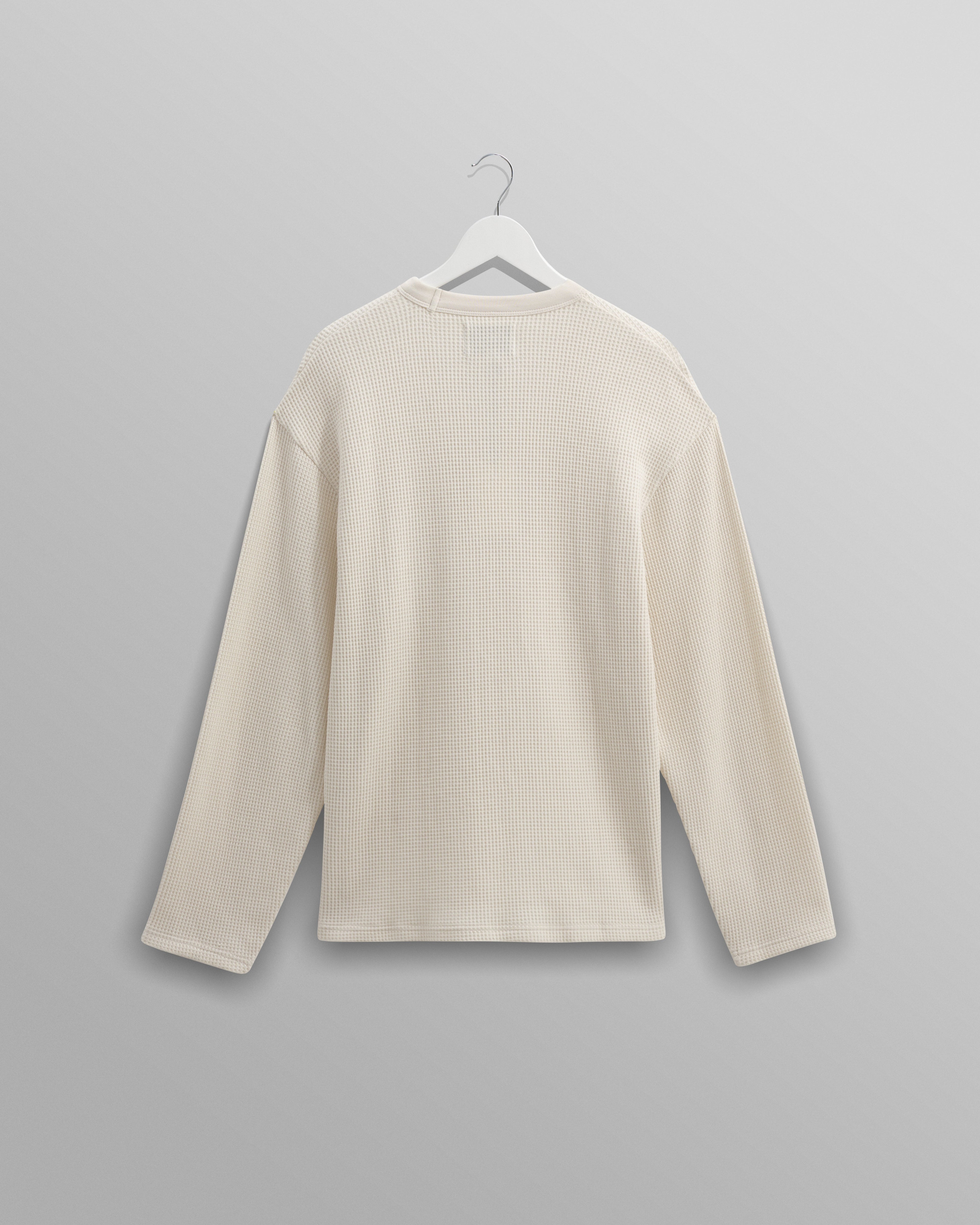 Moore - Ecru Organic Waffle Textured Cotton T-Shirt
