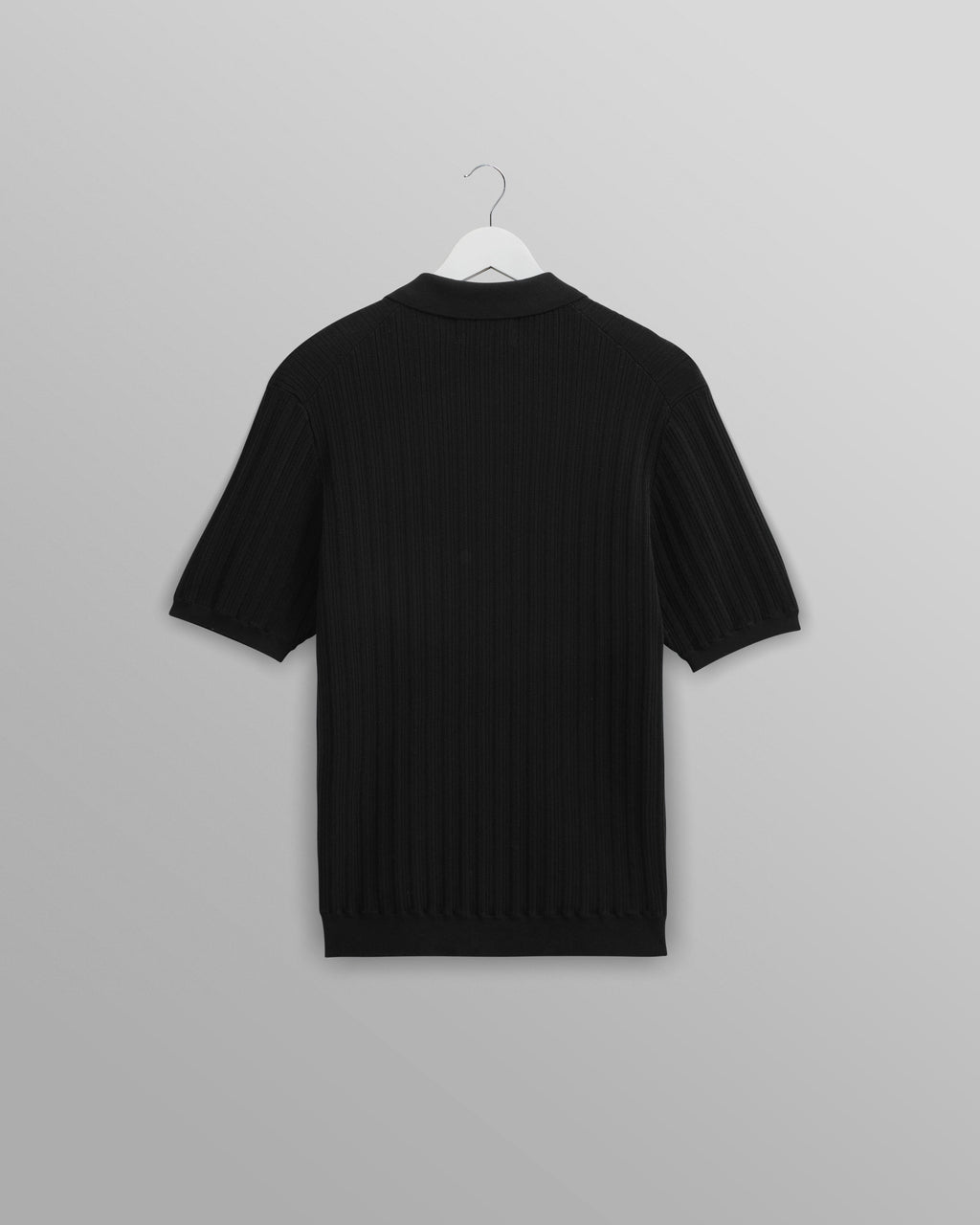Naples - Black Textured Knitted Polo Shirt
