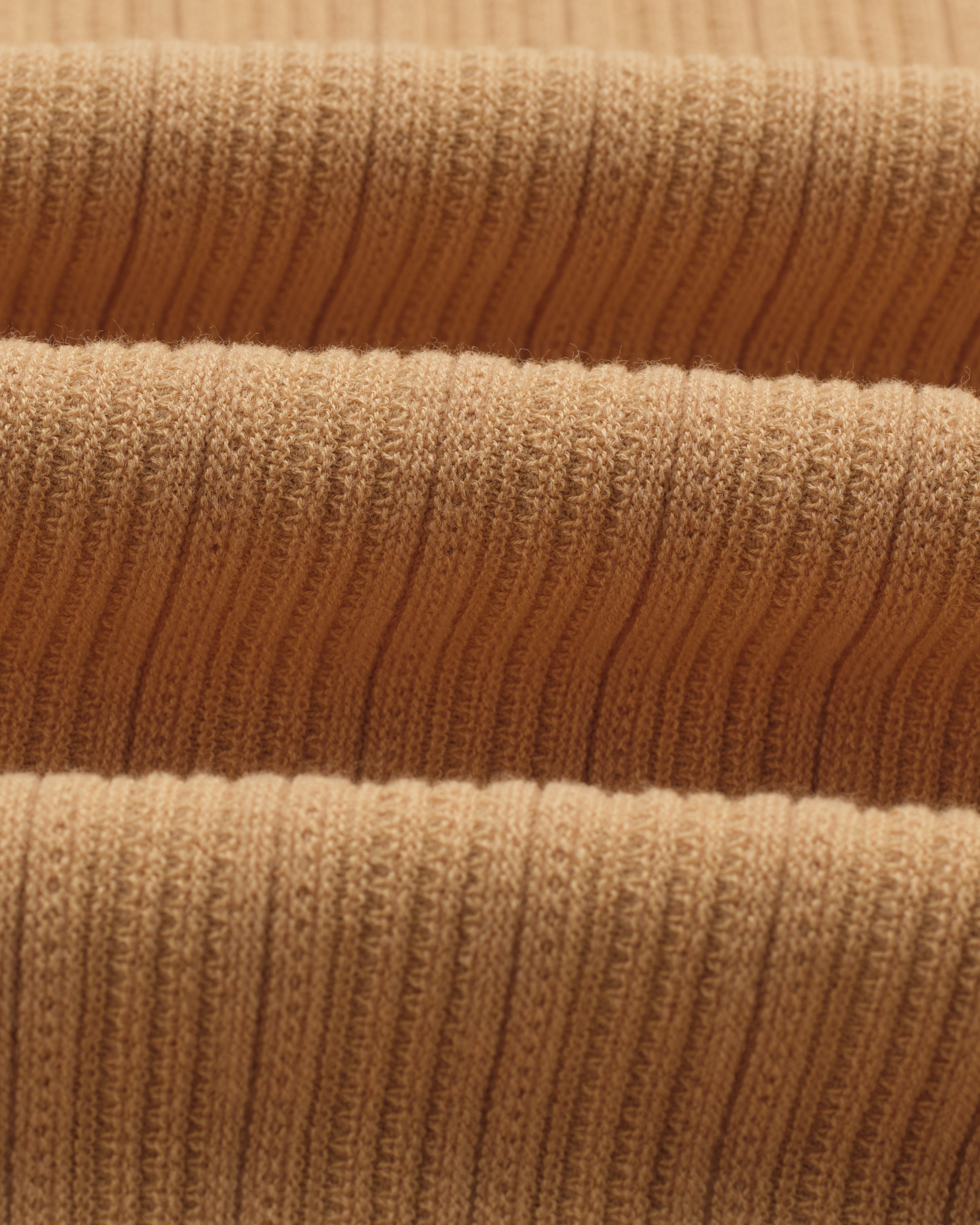Naples - Camel Textured Knitted Polo Shirt