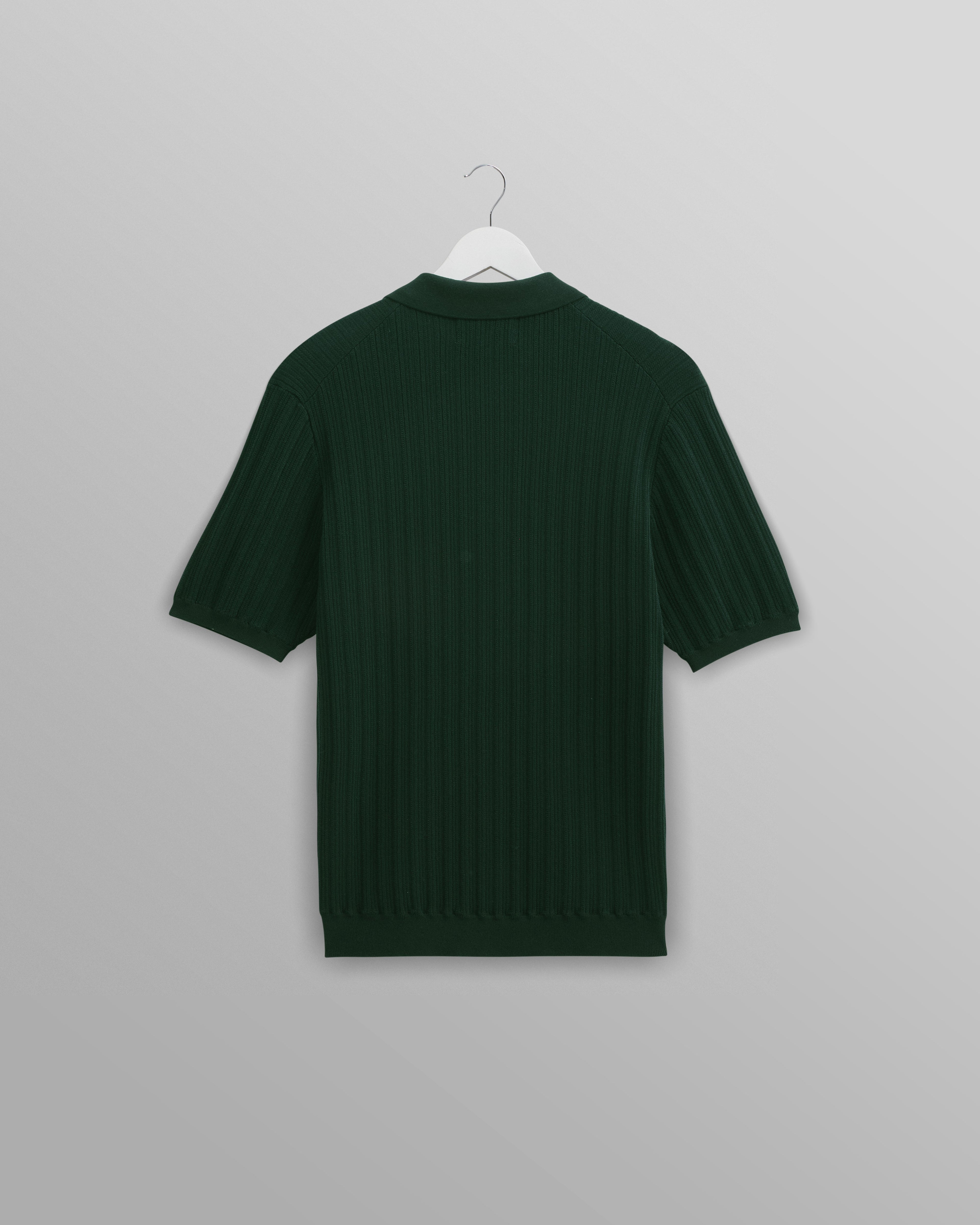 Naples - Dark Green Textured Knitted Polo Shirt