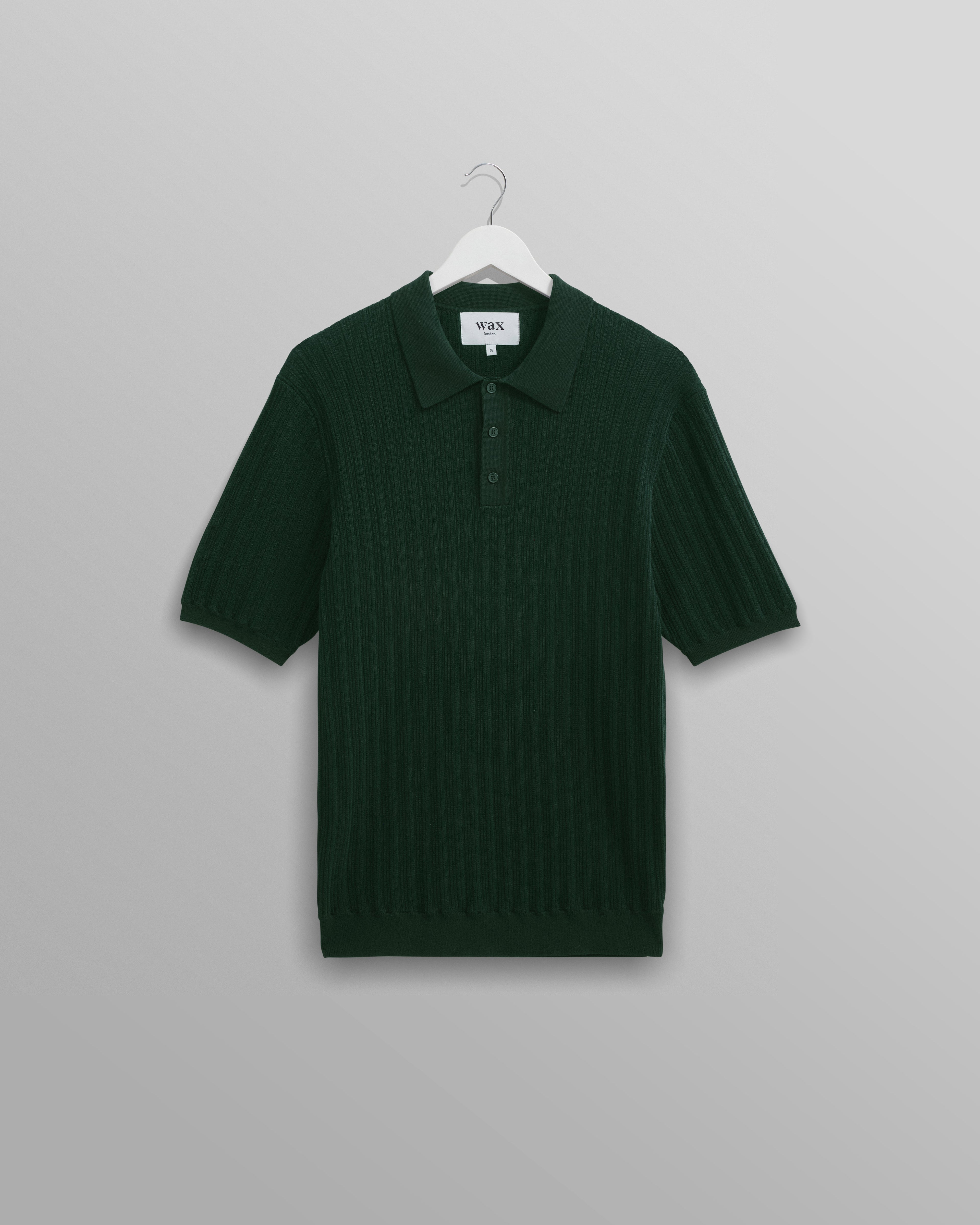 Naples - Dark Green Textured Knitted Polo Shirt