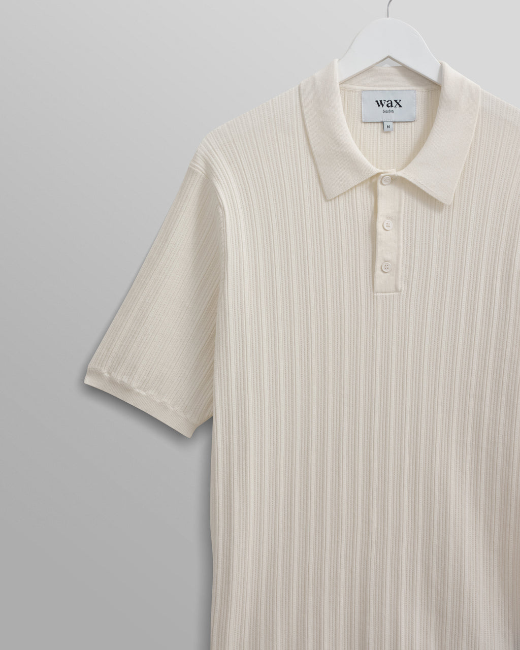 Naples - Ecru Textured Knitted Polo Shirt