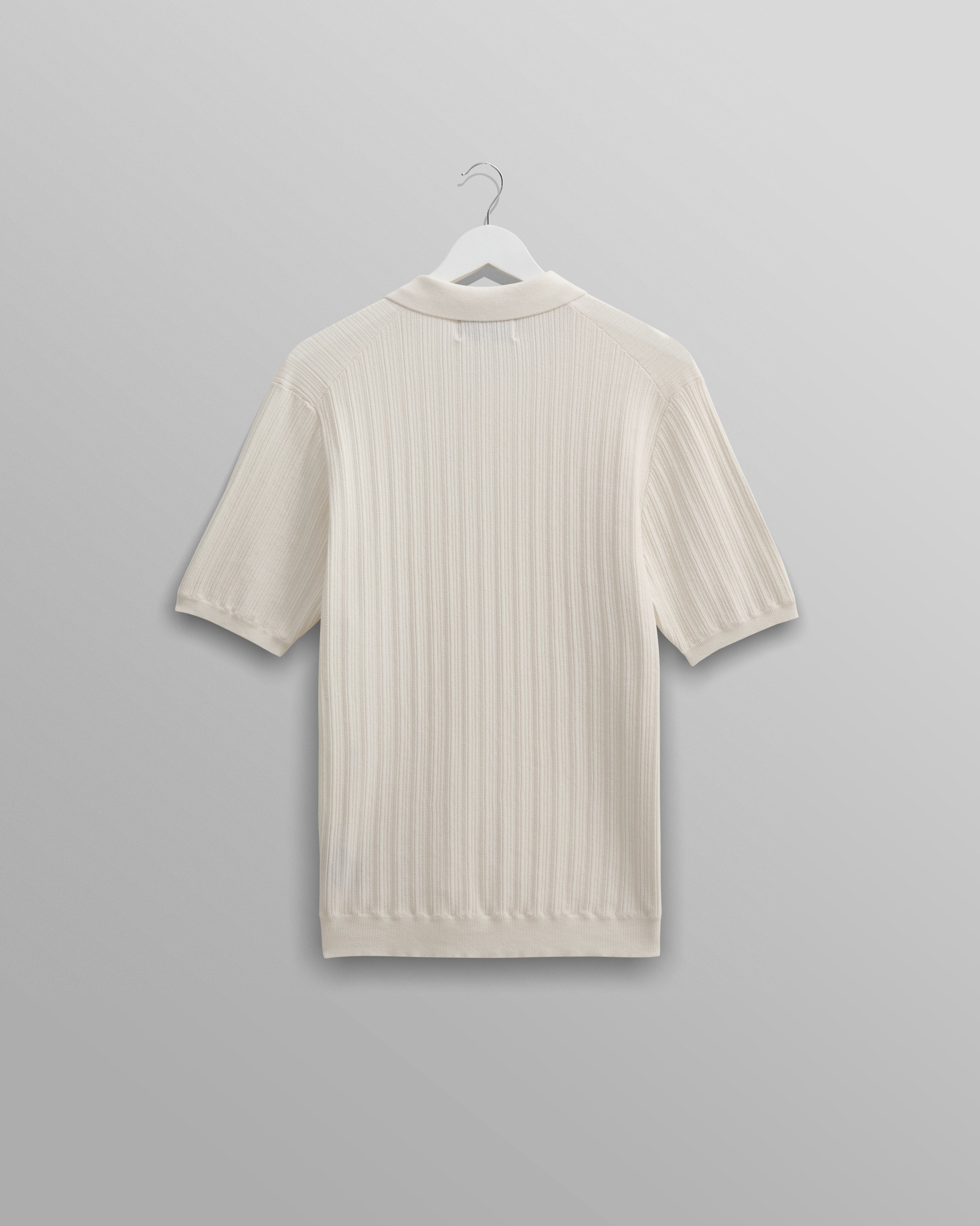 Naples - Ecru Textured Knitted Polo Shirt