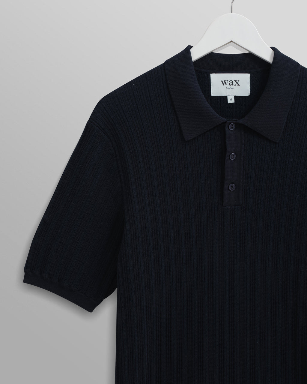 Naples - Midnight Navy Textured Knitted Polo Shirt
