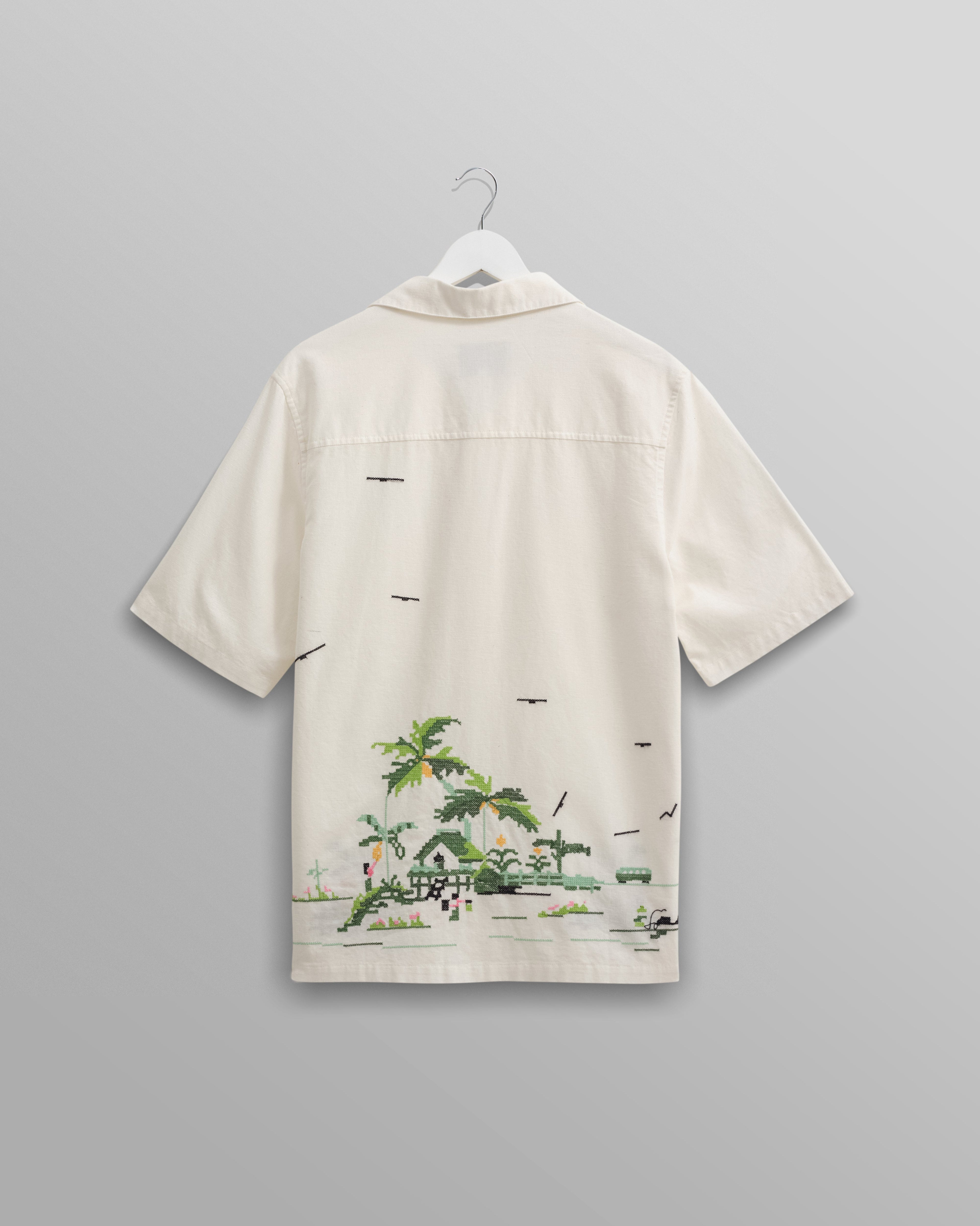 Newton - Ecru Paradise Stitch Short Sleeve Shirt